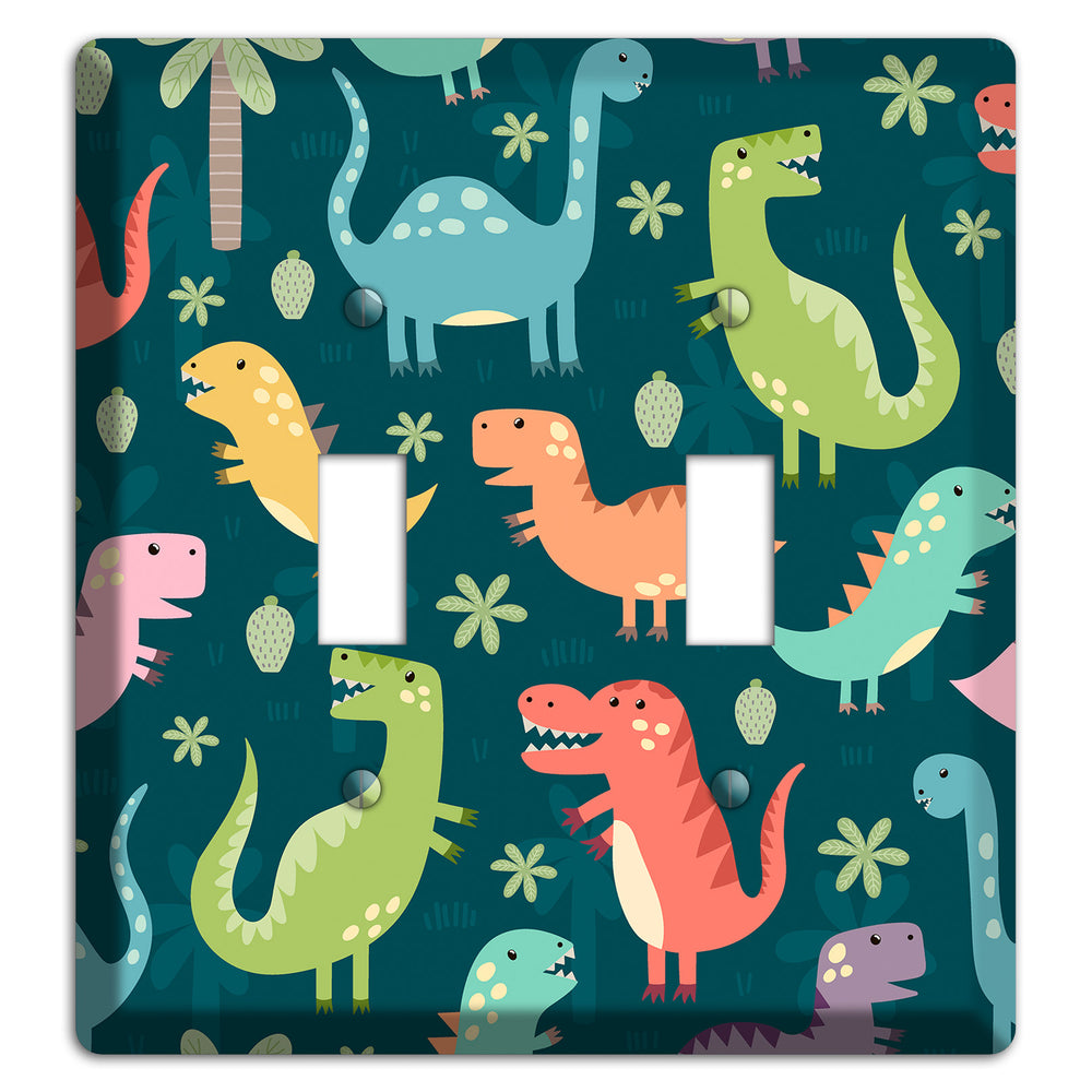 Jurassic Pals (Dark) 2 Toggle Wallplate
