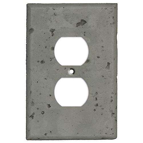 Dark Gray Stone Duplex Outlet Cover Plate