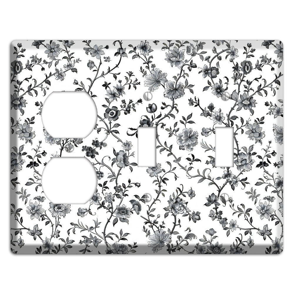 Ink & Ivory Thicket Duplex / 2 Toggle Wallplate