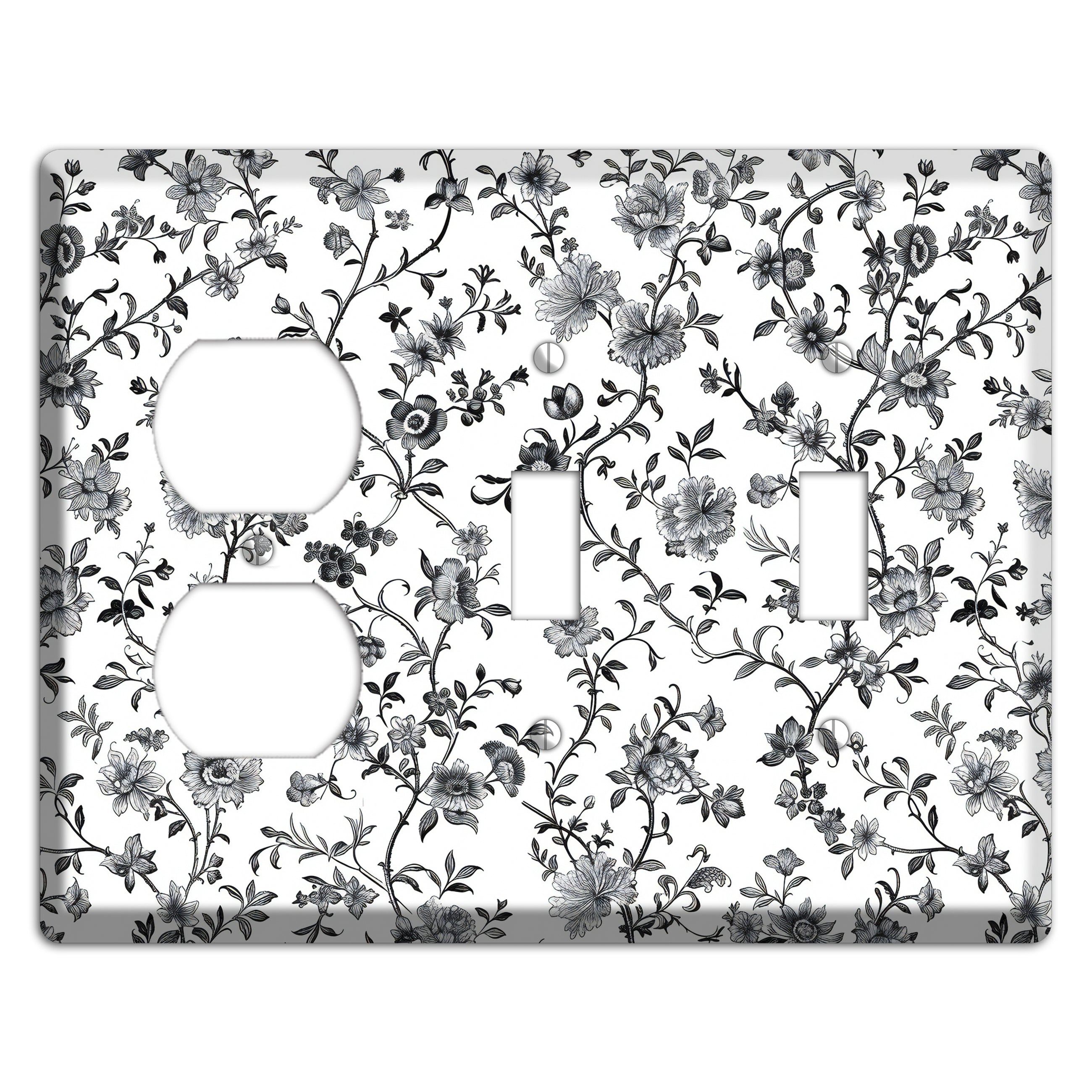 Ink & Ivory Thicket Duplex / 2 Toggle Wallplate