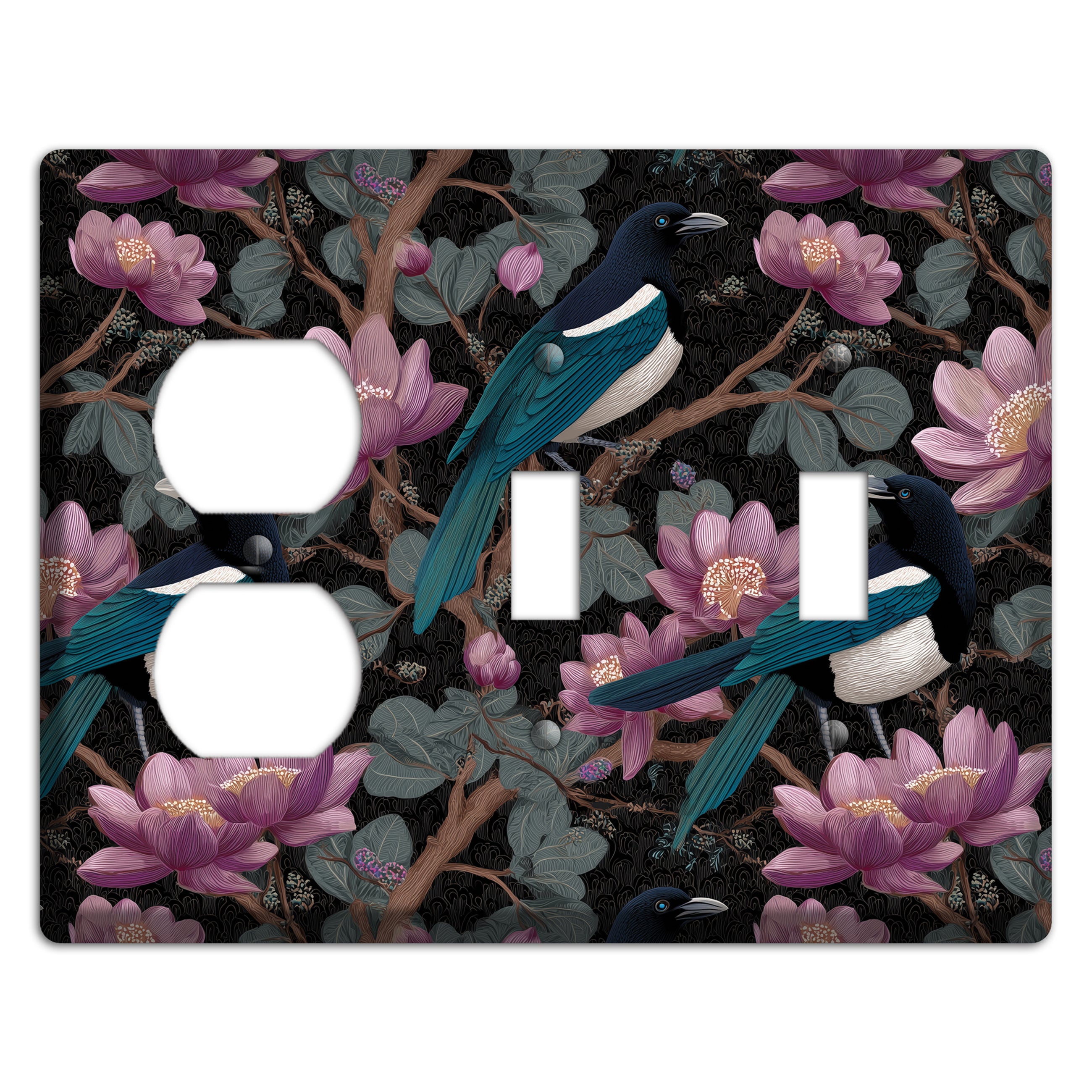 Magpie Moon Garden Duplex / 2 Toggle Wallplate