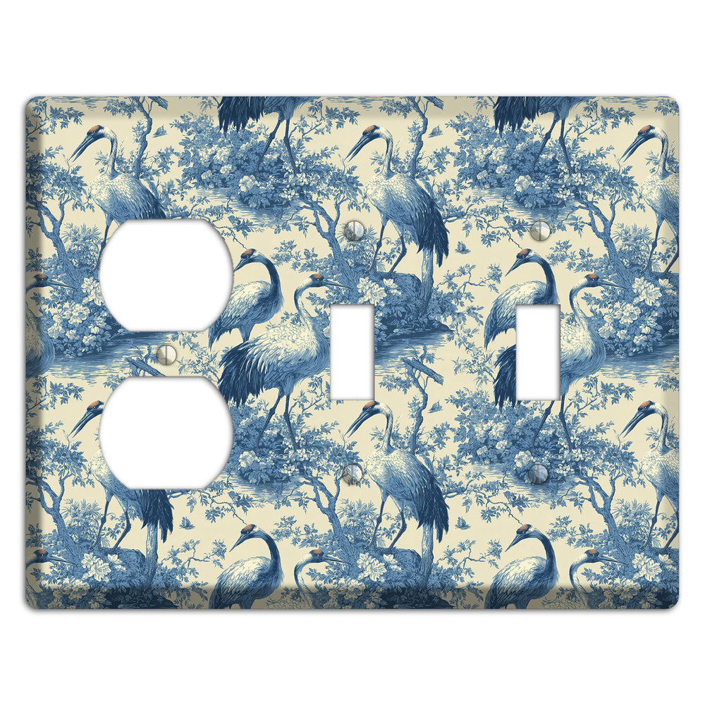 Cobalt Toile Vigil Duplex / 2 Toggle Wallplate