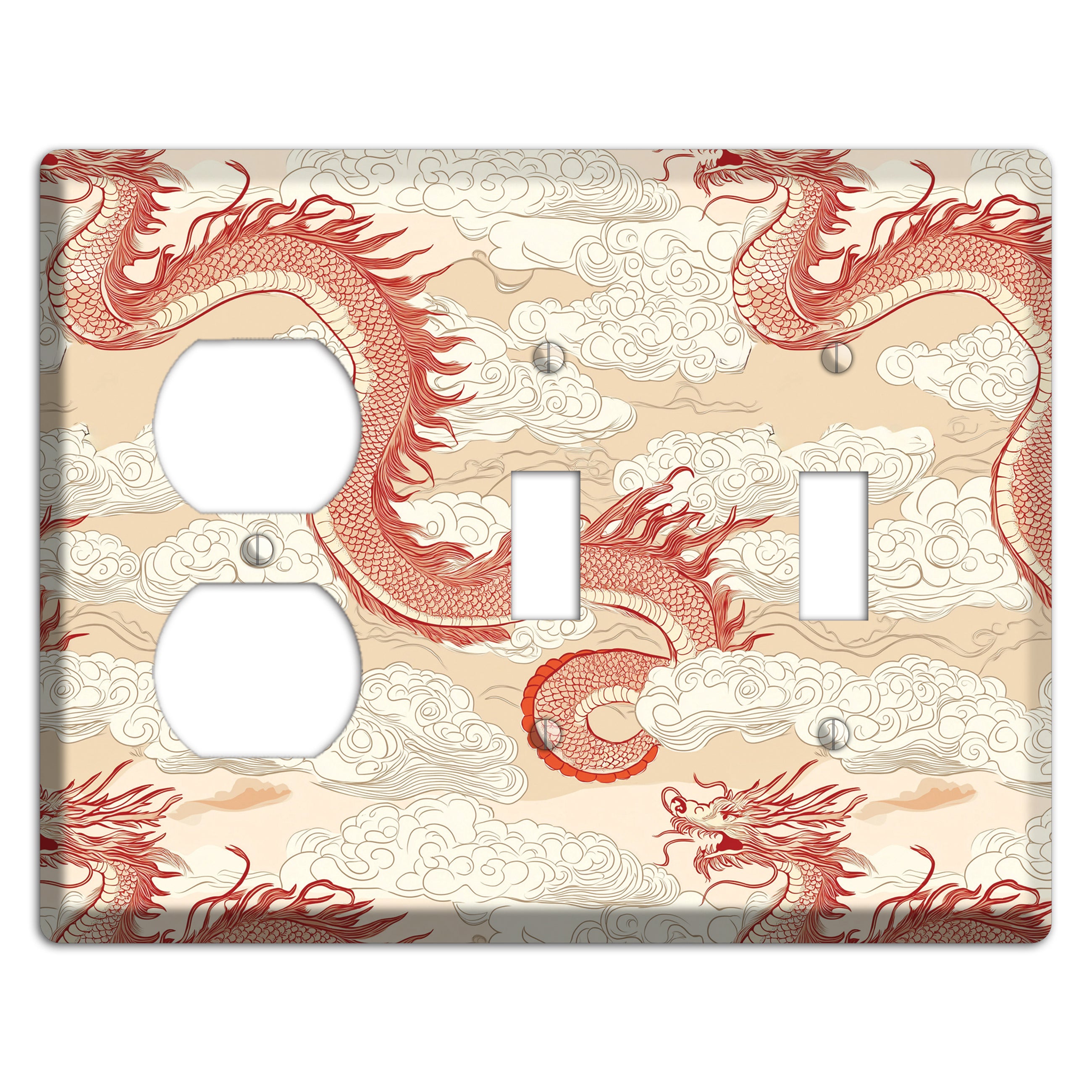 Celestial Dragon Dance Duplex / 2 Toggle Wallplate