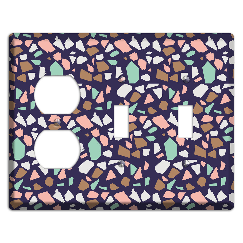 Midnight Mosaic Duplex / 2 Toggle Wallplate