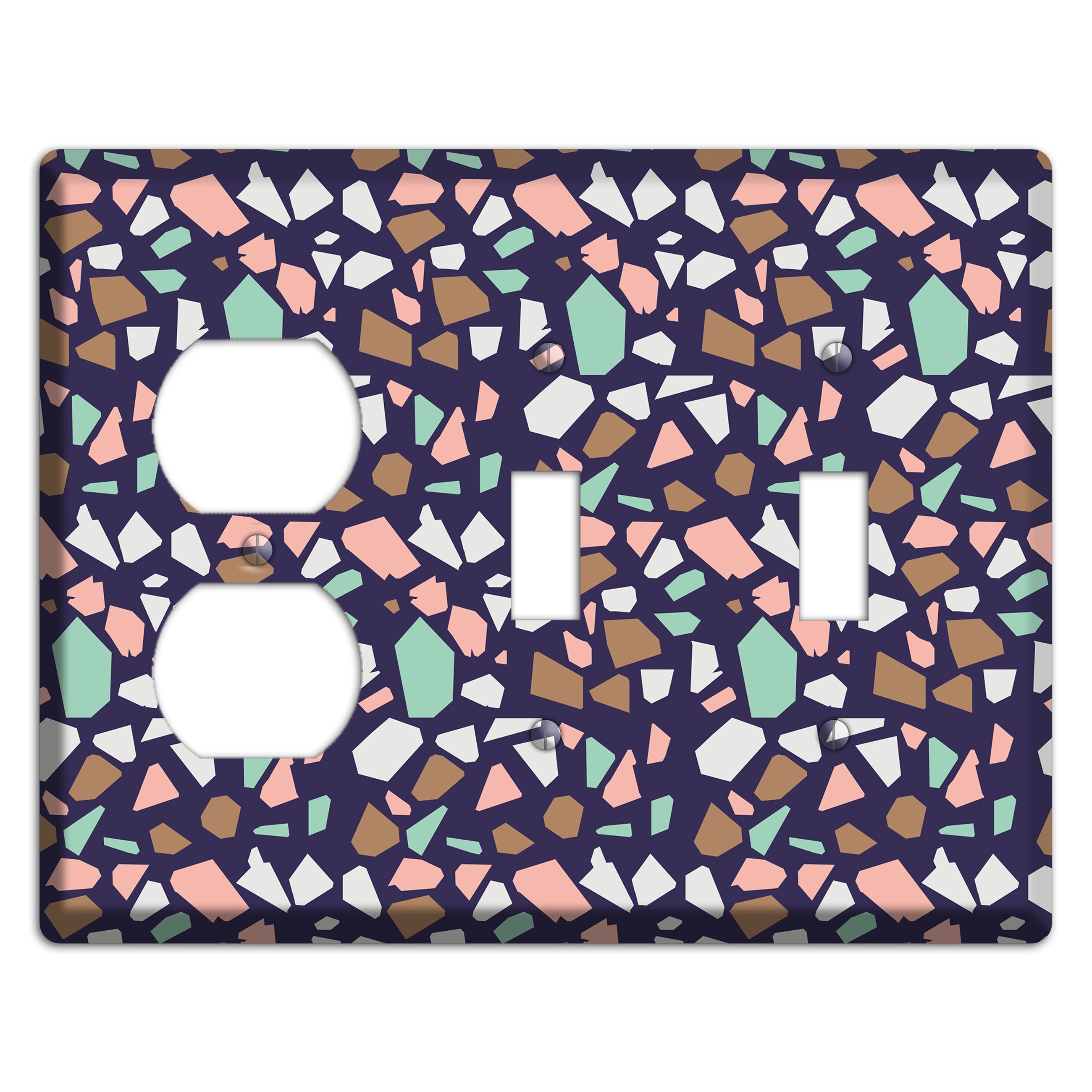 Midnight Mosaic Duplex / 2 Toggle Wallplate
