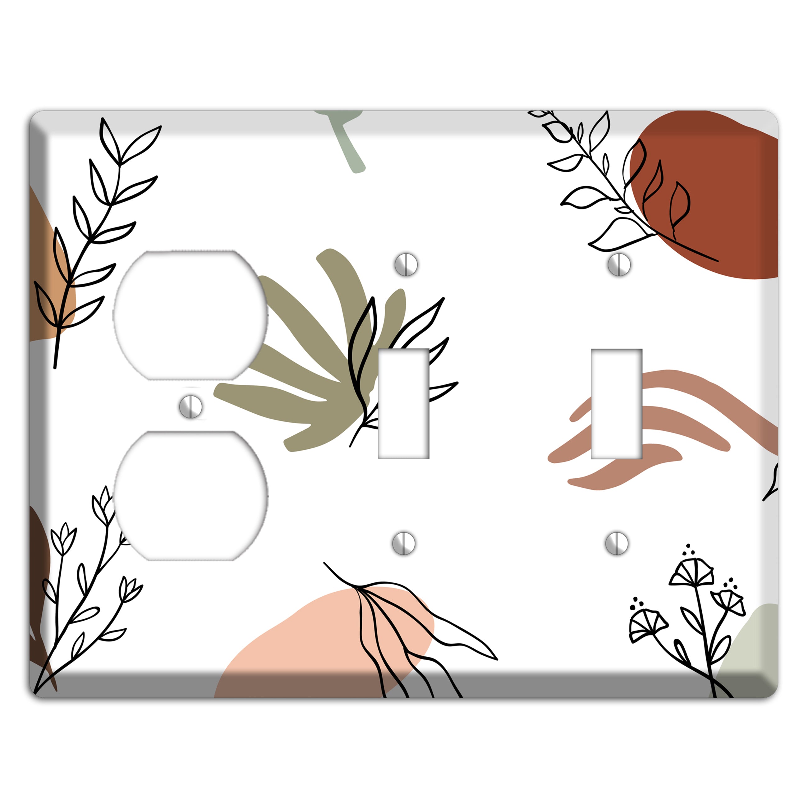 Wildflower & Clay Duplex / 2 Toggle Wallplate