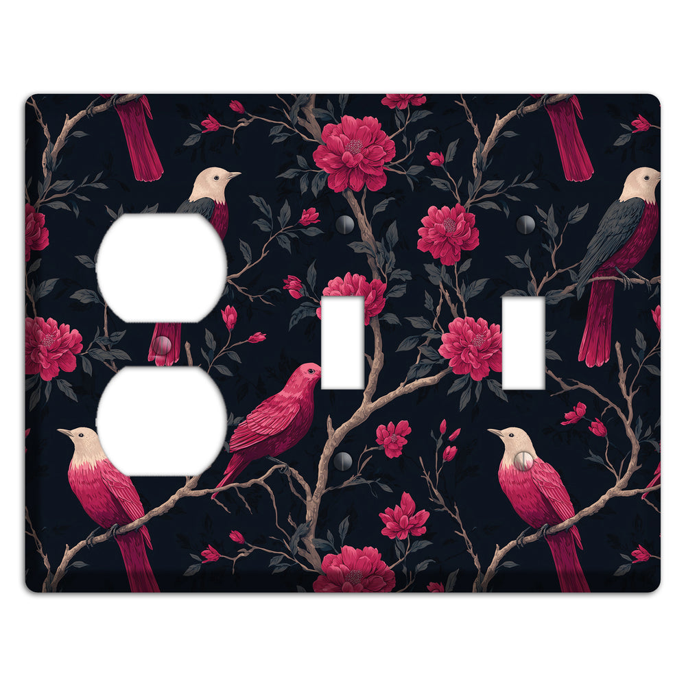 Crimson Perch Duplex / 2 Toggle Wallplate