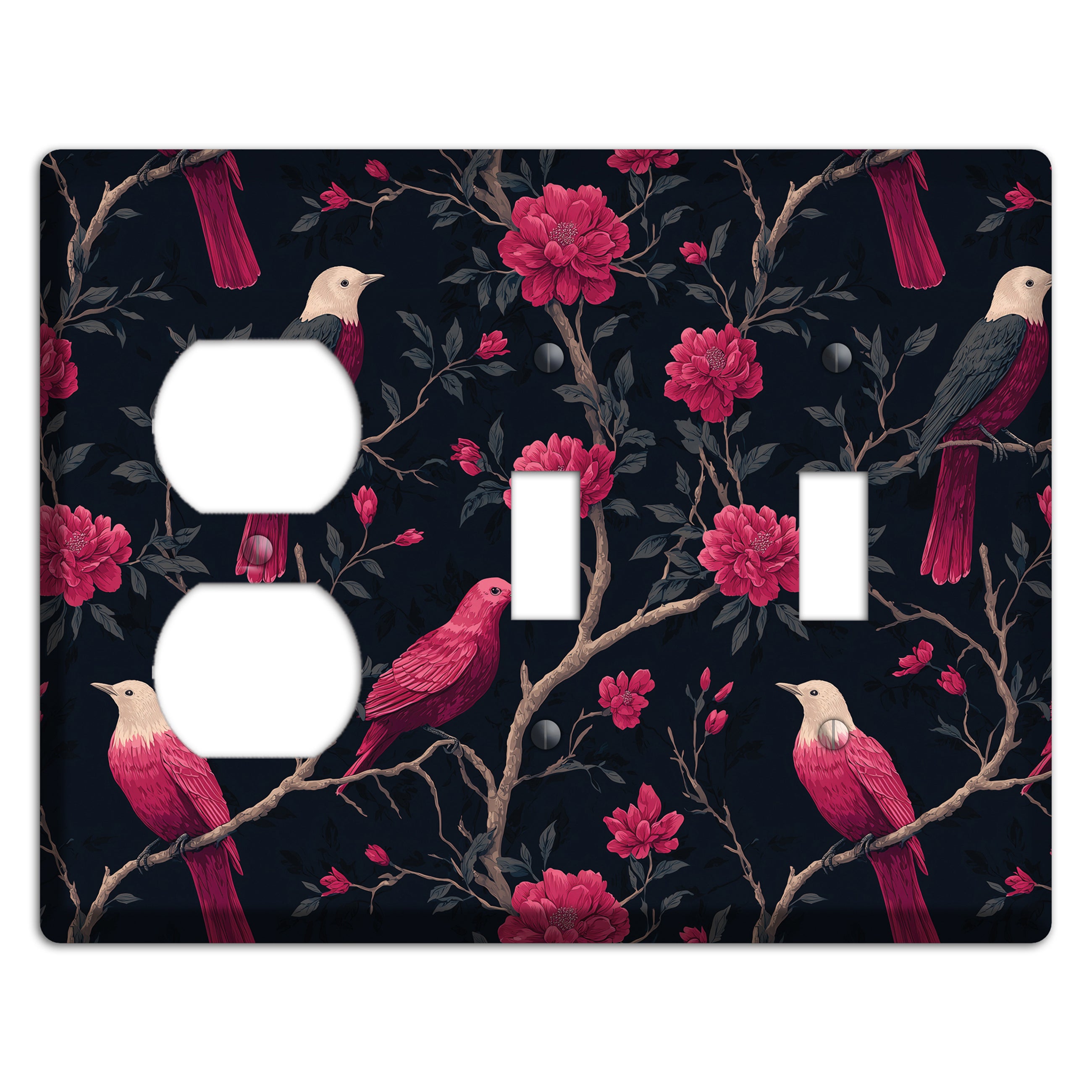 Crimson Perch Duplex / 2 Toggle Wallplate