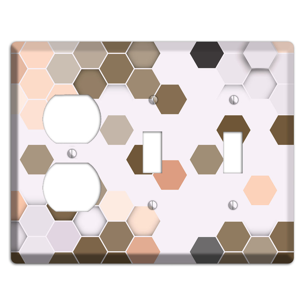 Clay & Terracotta Geometric Tiling Duplex / 2 Toggle Wallplate