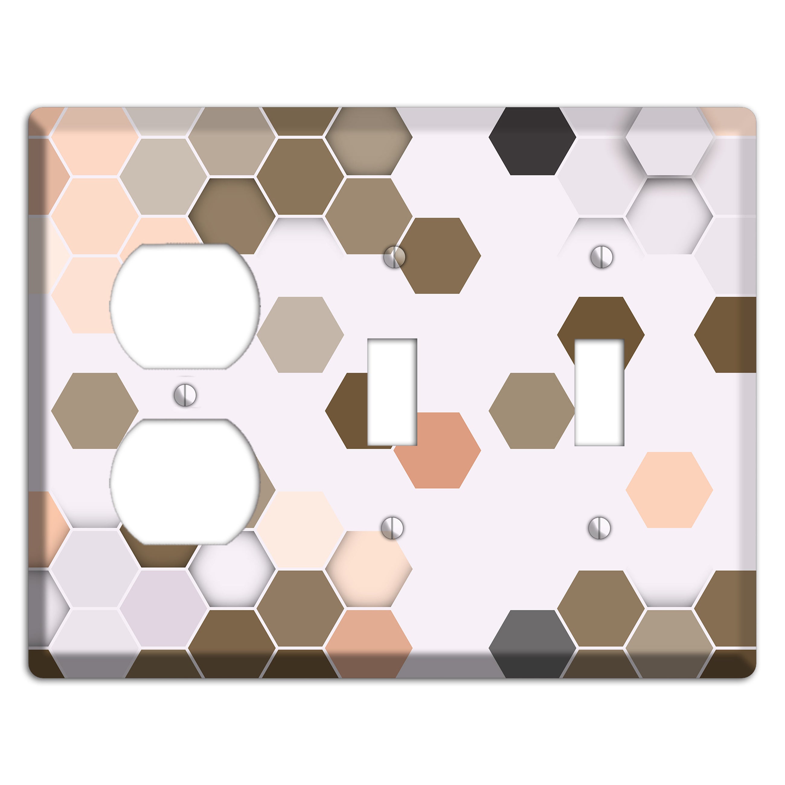 Clay & Terracotta Geometric Tiling Duplex / 2 Toggle Wallplate