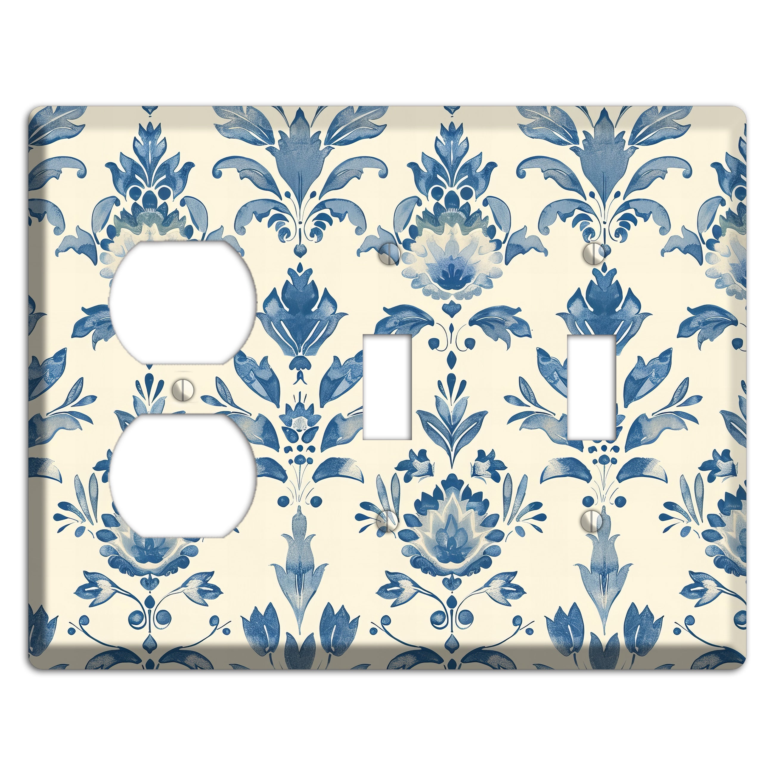 Bloom & Indigo Duplex / 2 Toggle Wallplate