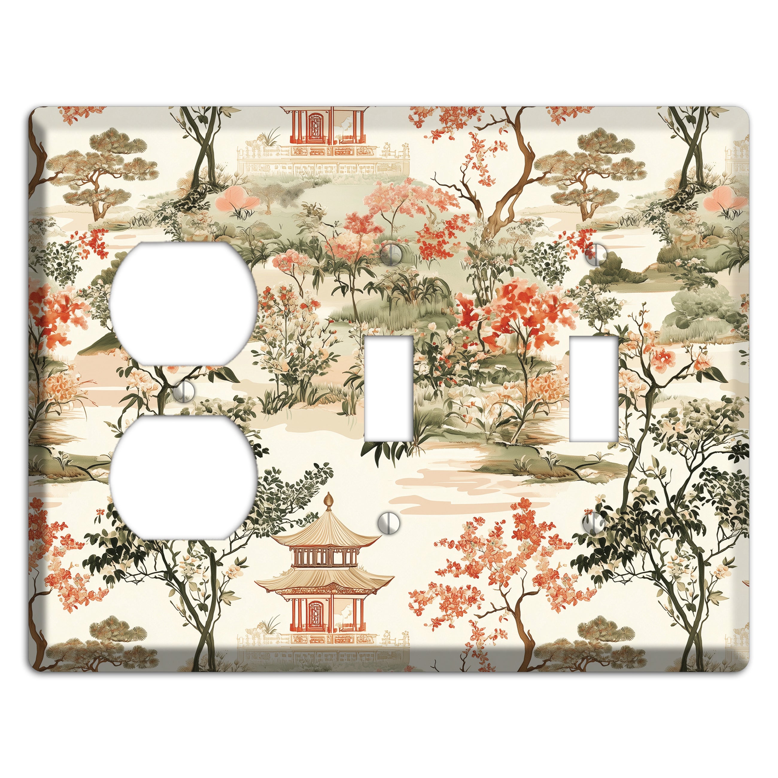 Pavilion & Petal Duplex / 2 Toggle Wallplate