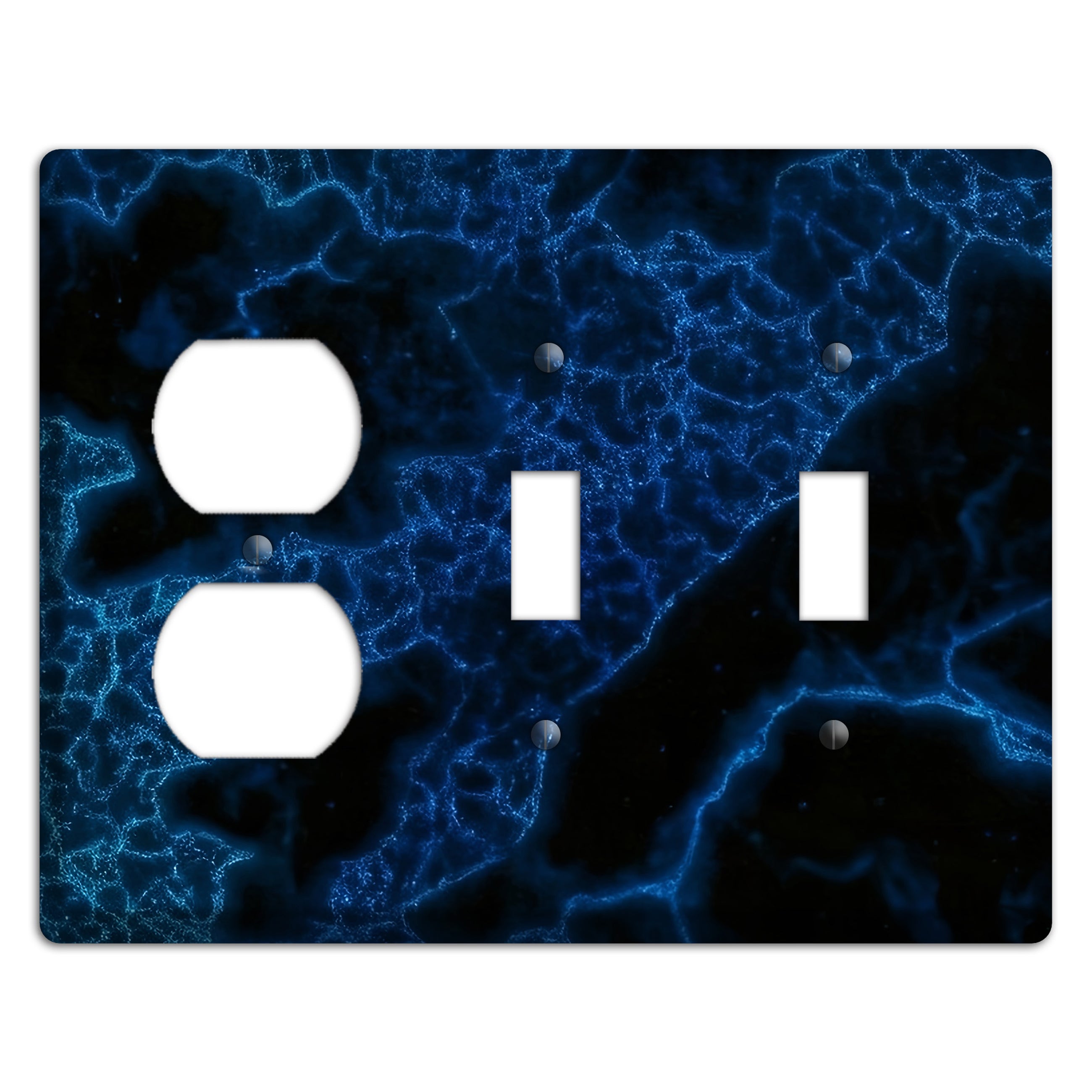 Midnight Marble Duplex / 2 Toggle Wallplate