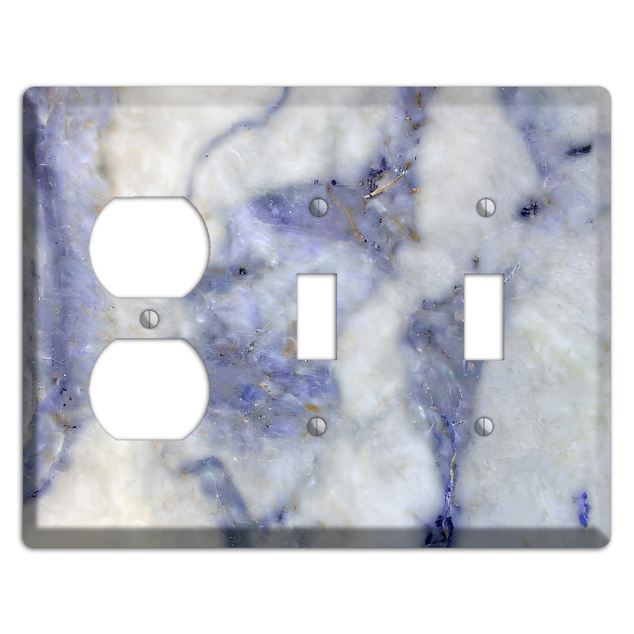 Spindle Marble Duplex / 2 Toggle Wallplate