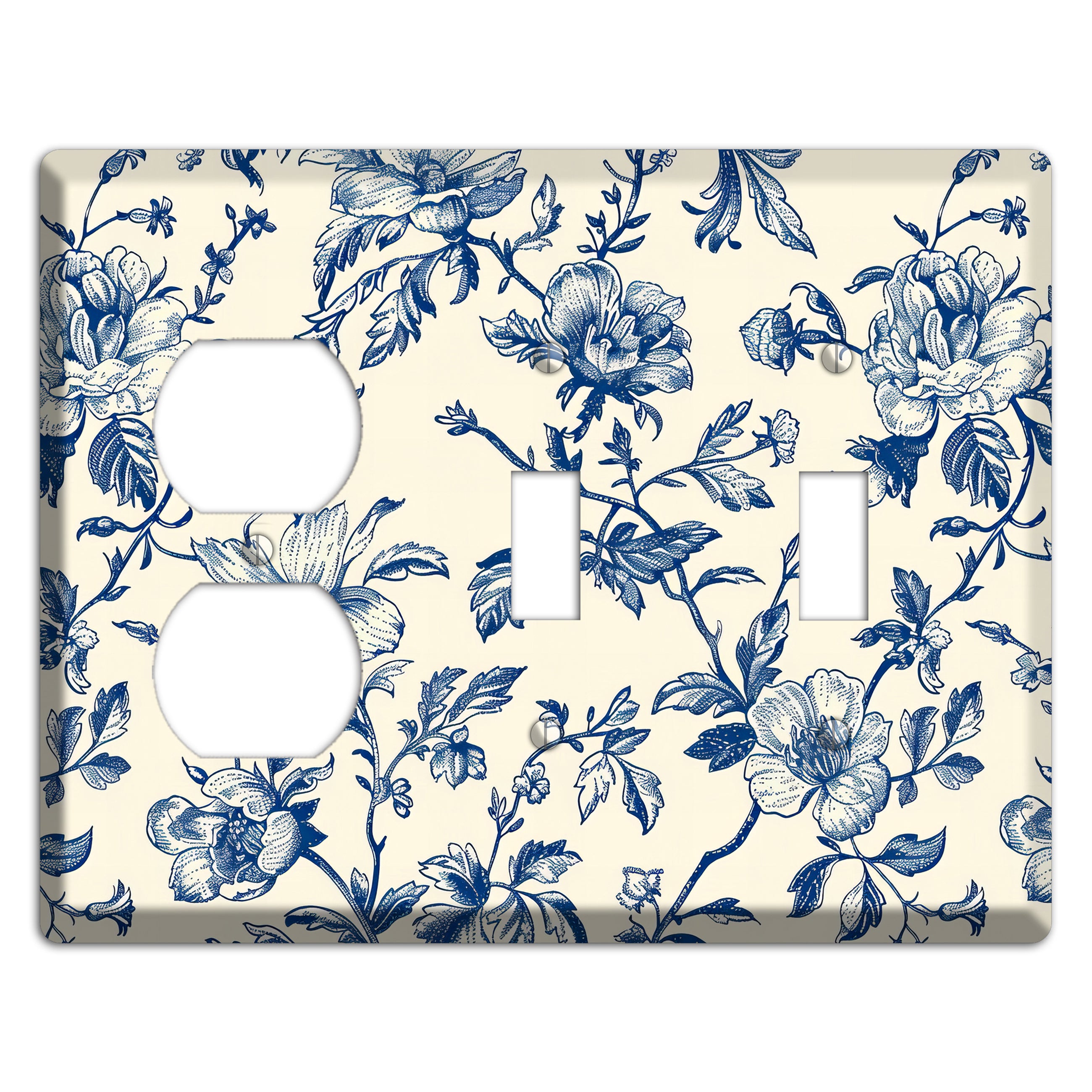 Garden Indigo Reverie Duplex / 2 Toggle Wallplate