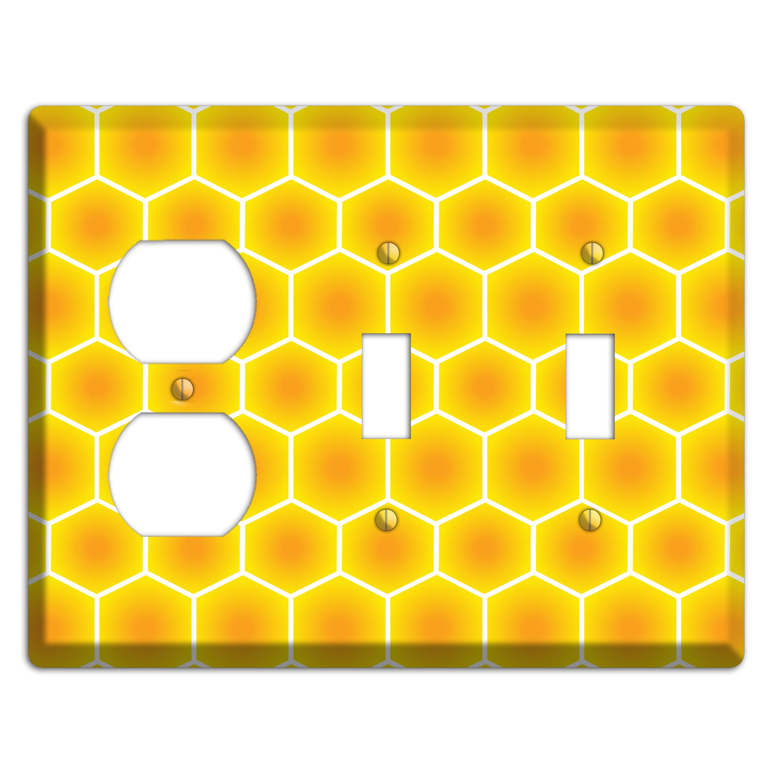 Liquid Gold Grid Duplex / 2 Toggle Wallplate