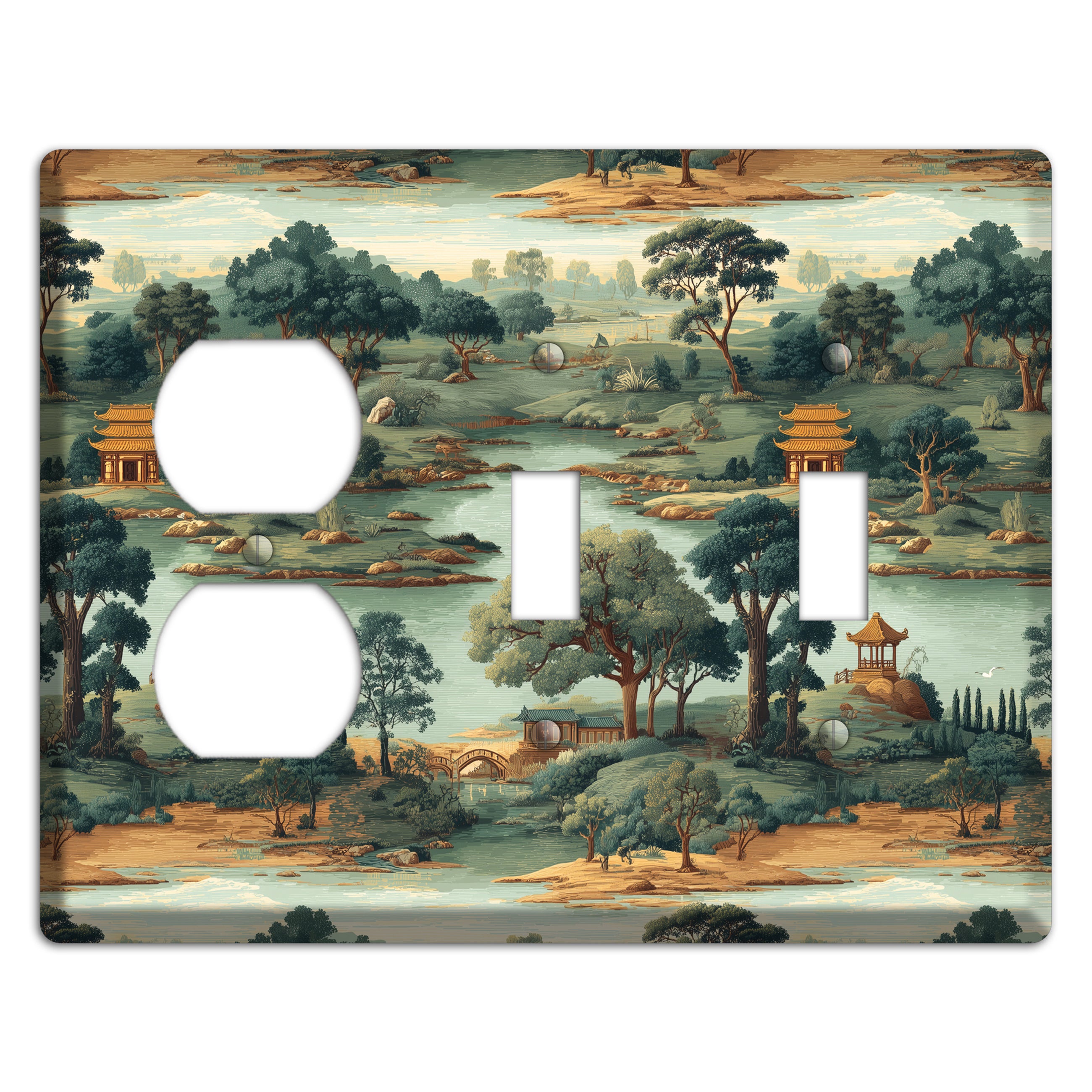 Pavilion and Stream Duplex / 2 Toggle Wallplate