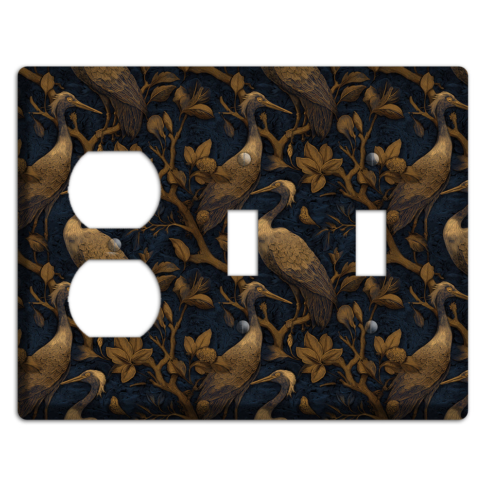 Gilded Heron Dusk Duplex / 2 Toggle Wallplate