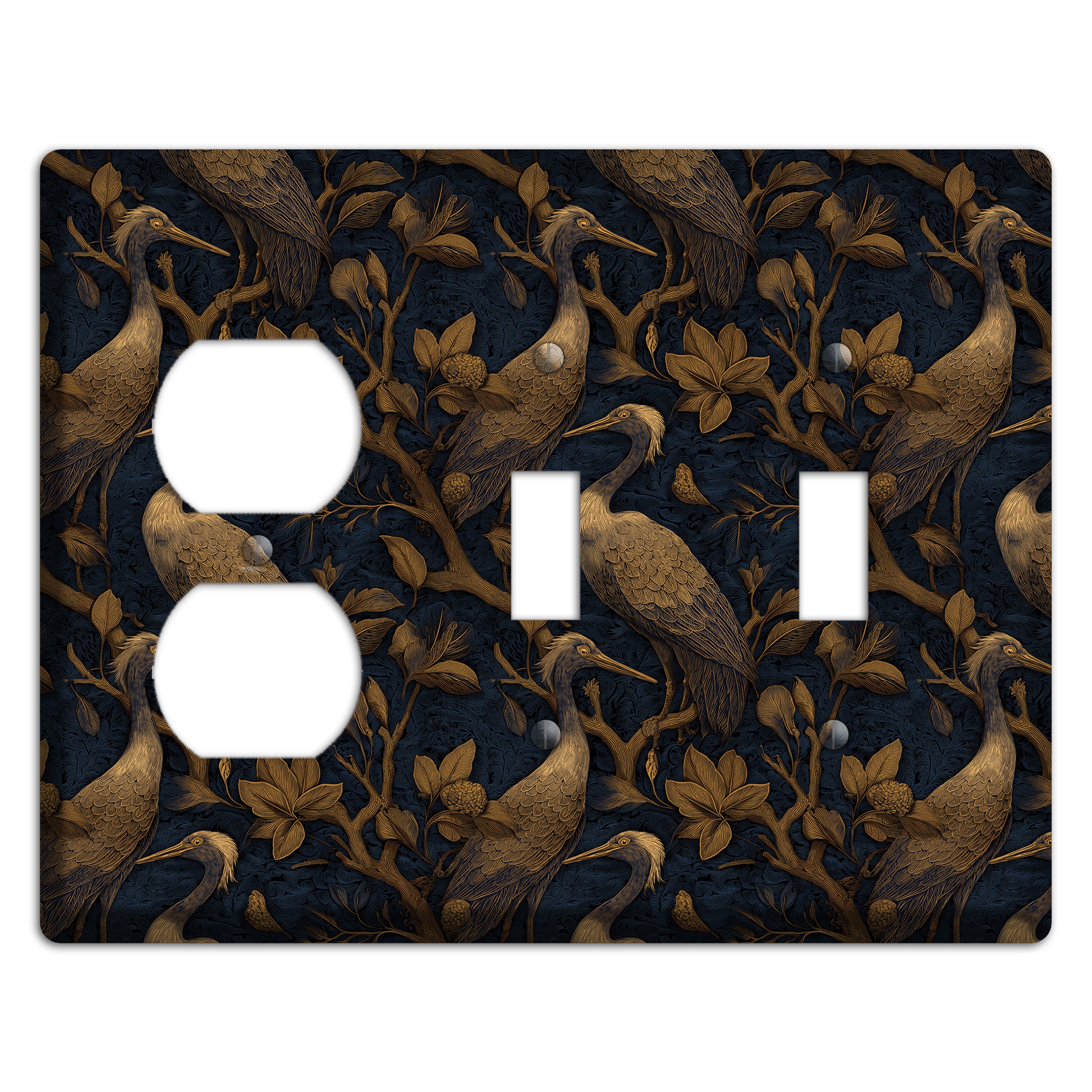 Gilded Heron Dusk Duplex / 2 Toggle Wallplate