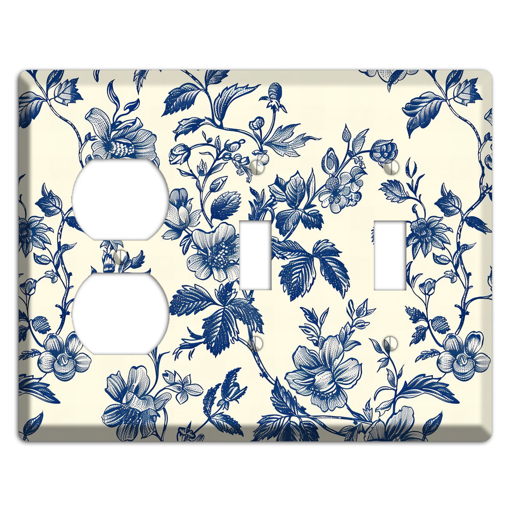 Garden Ink & Ivory Duplex / 2 Toggle Wallplate