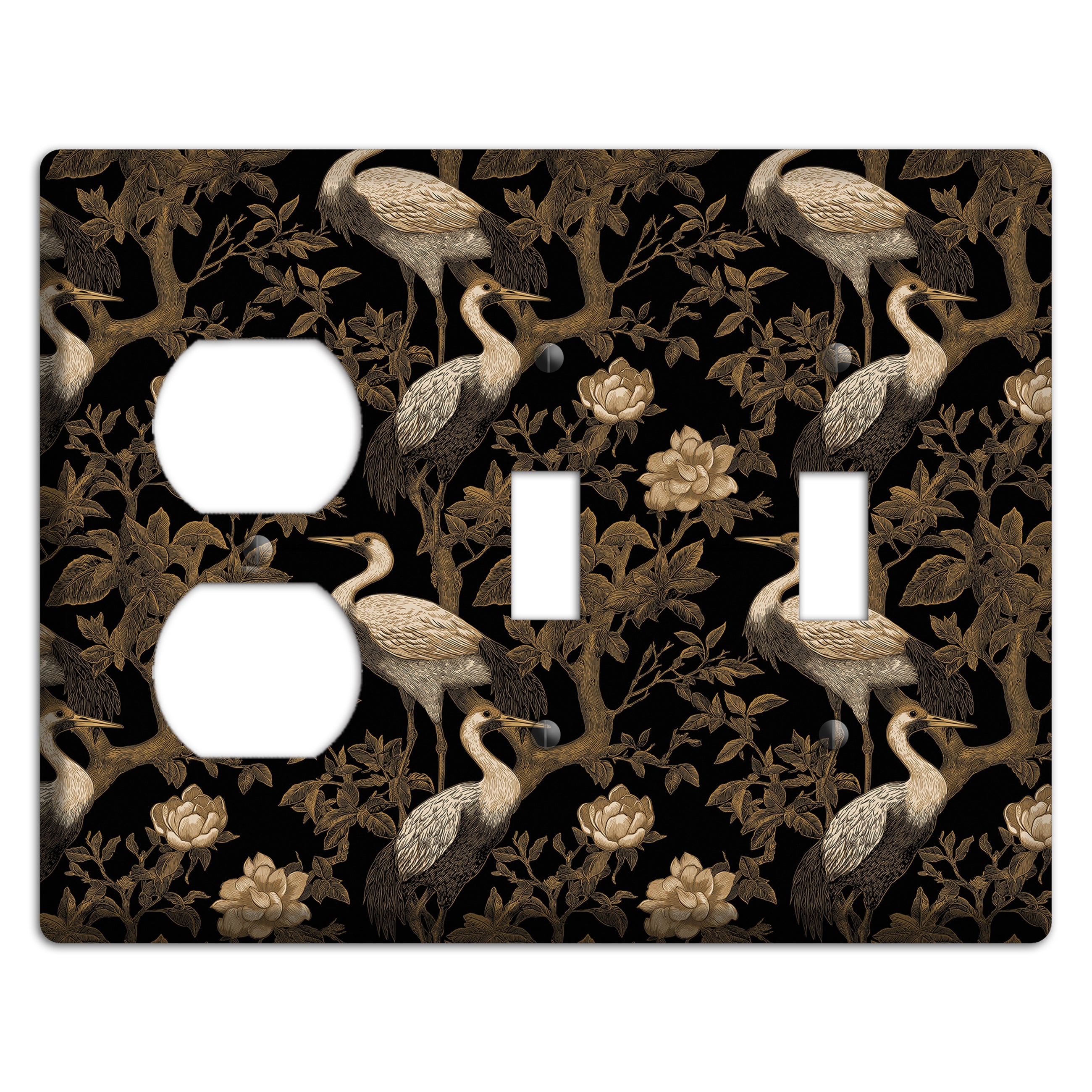 Obsidian Heron Dusk Duplex / 2 Toggle Wallplate