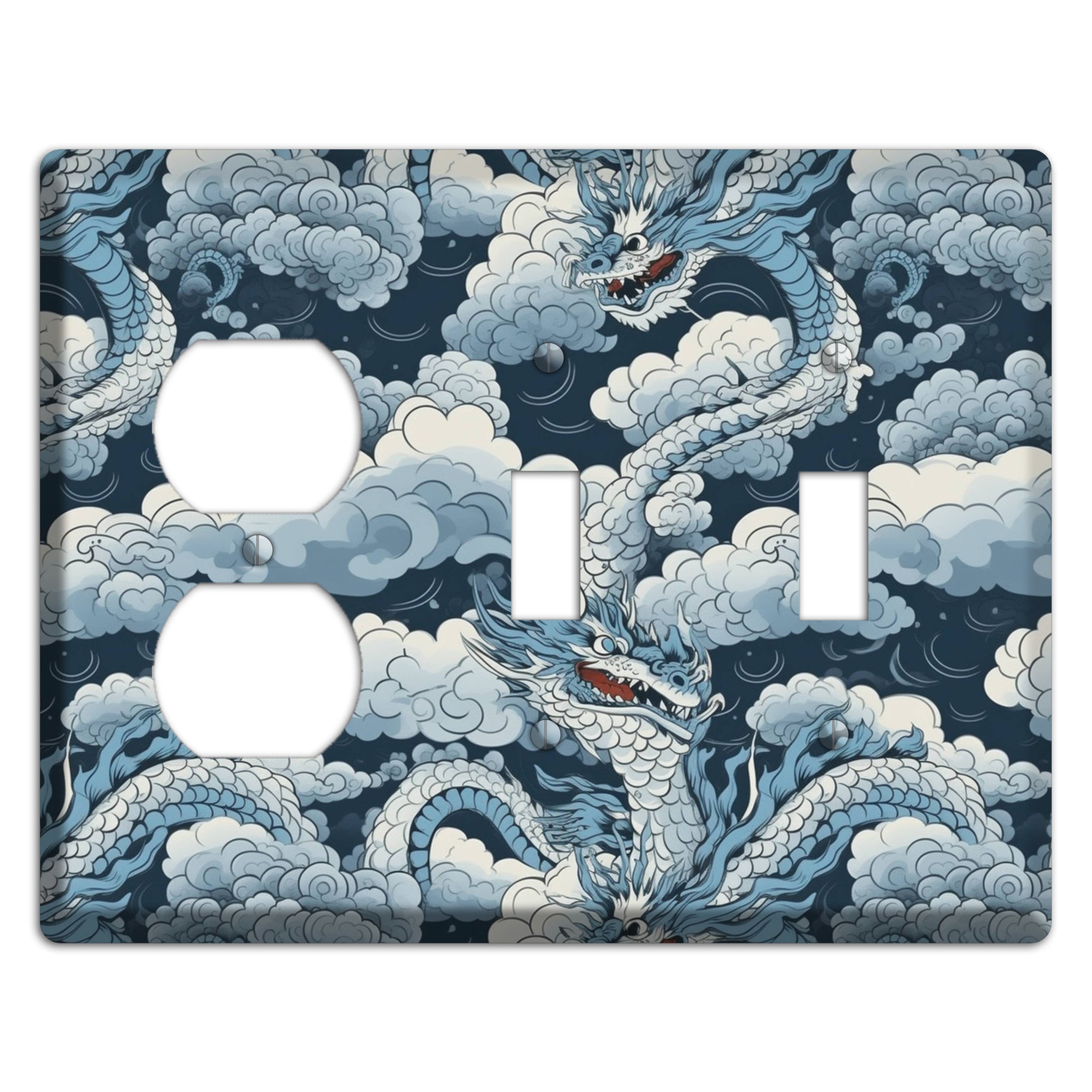 Storm Serpent Rising Duplex / 2 Toggle Wallplate