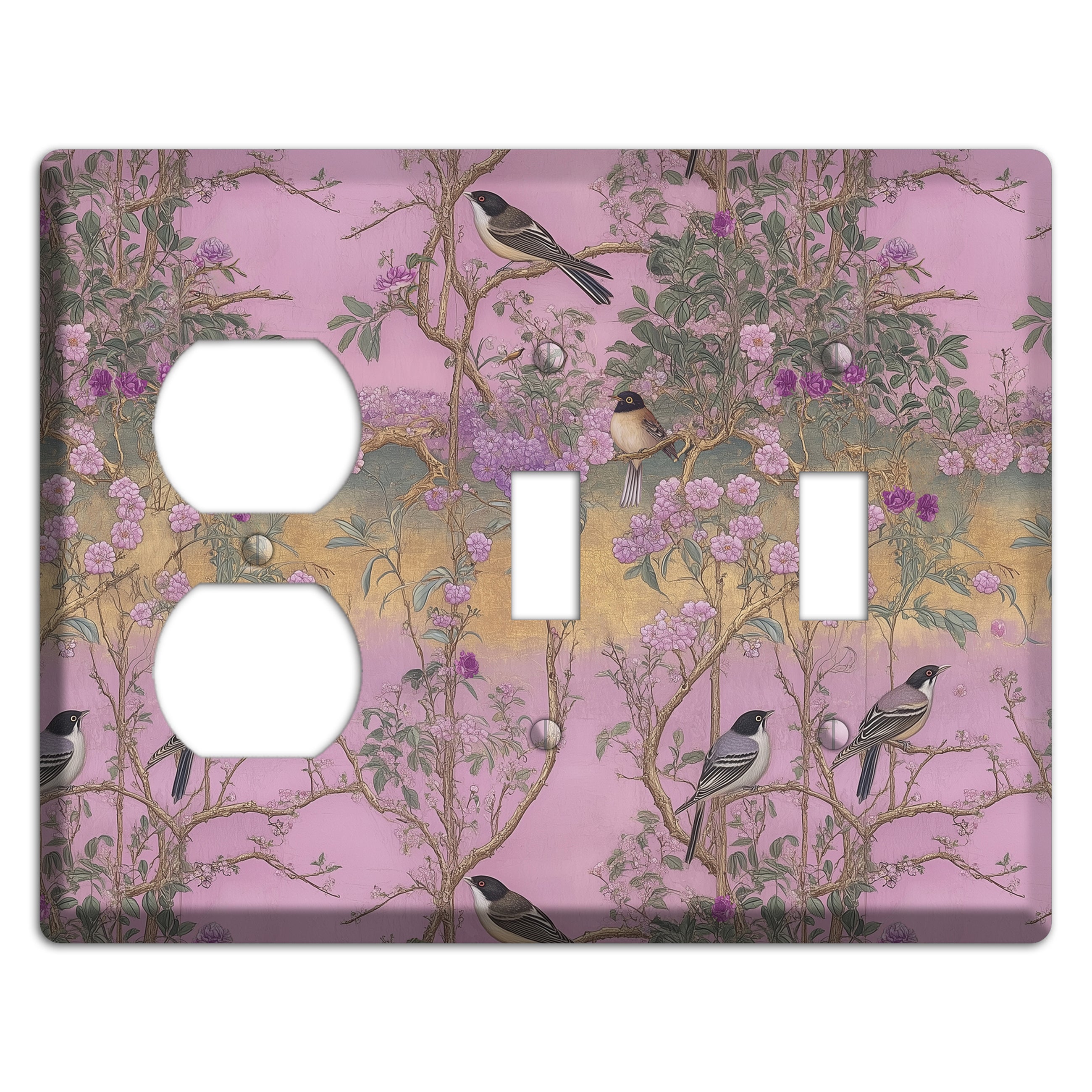 Songbird Twilight Garden Duplex / 2 Toggle Wallplate