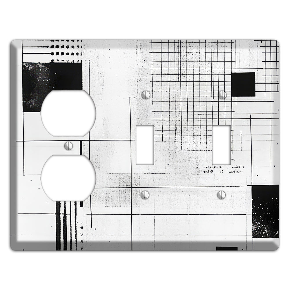 Drafting Table Ghost Duplex / 2 Toggle Wallplate
