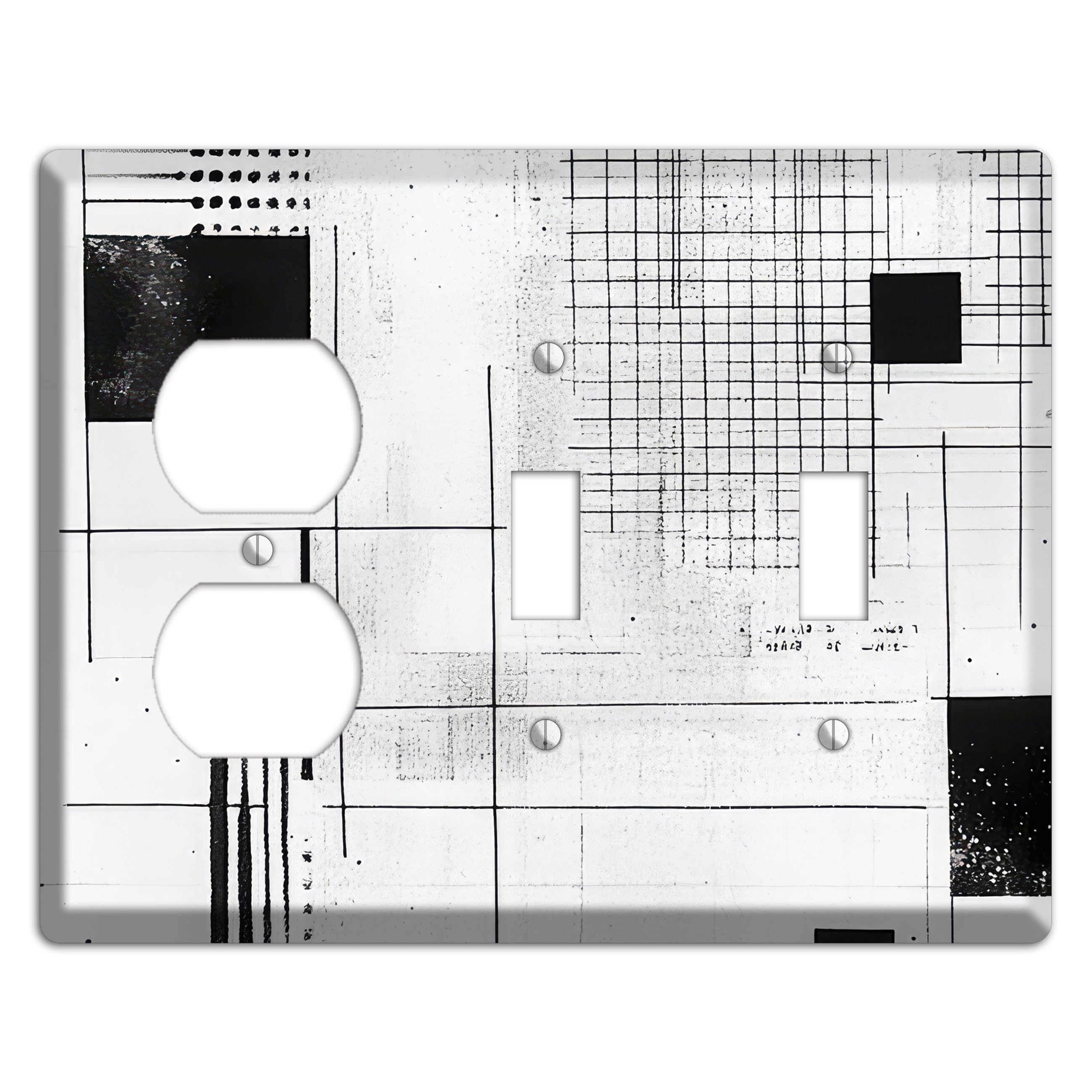 Drafting Table Ghost Duplex / 2 Toggle Wallplate