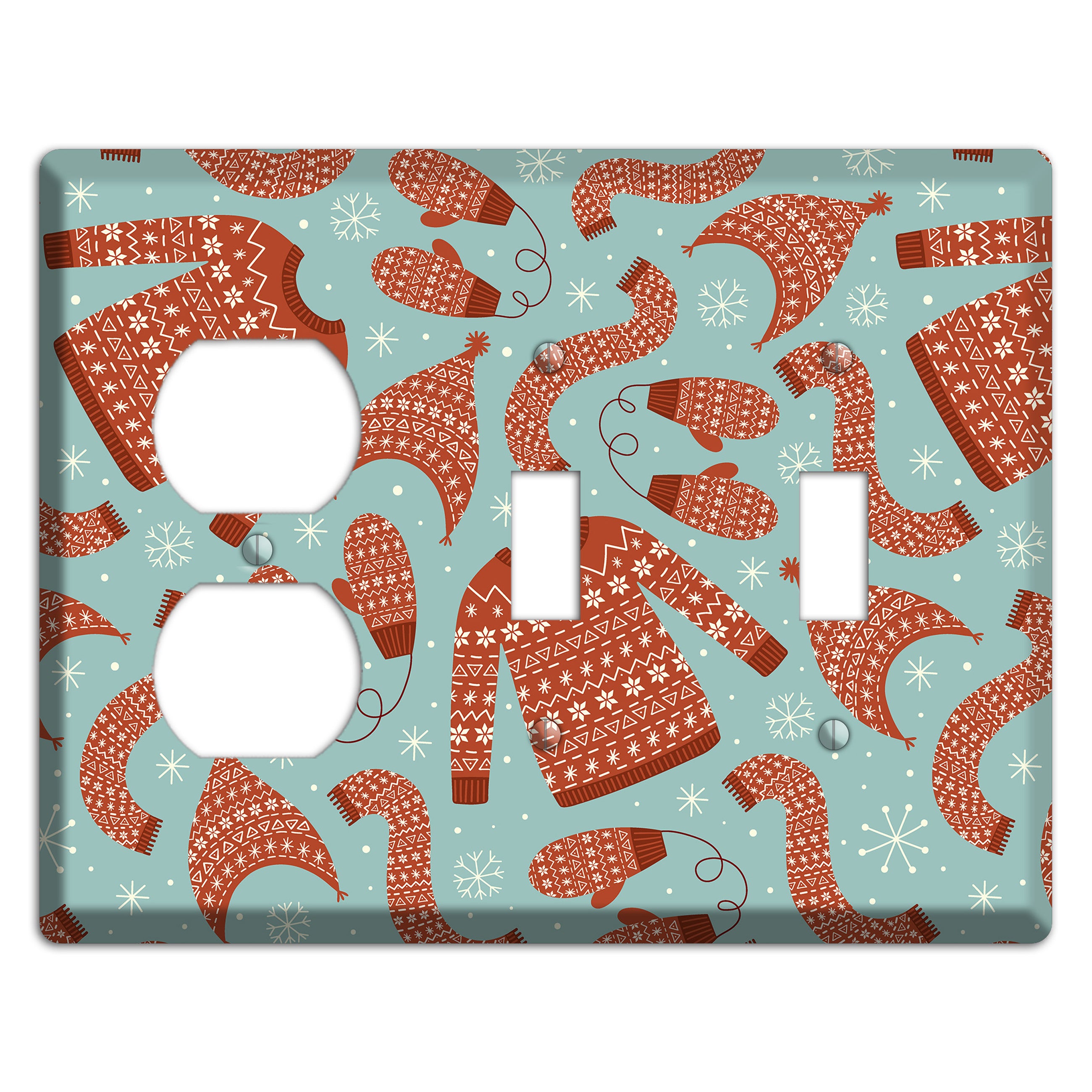 Cozy Knits & Mittens Duplex / 2 Toggle Wallplate