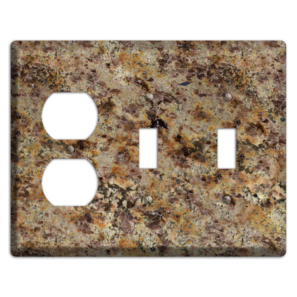 Golden Crystal Granite Duplex / 2 Toggle Wallplate