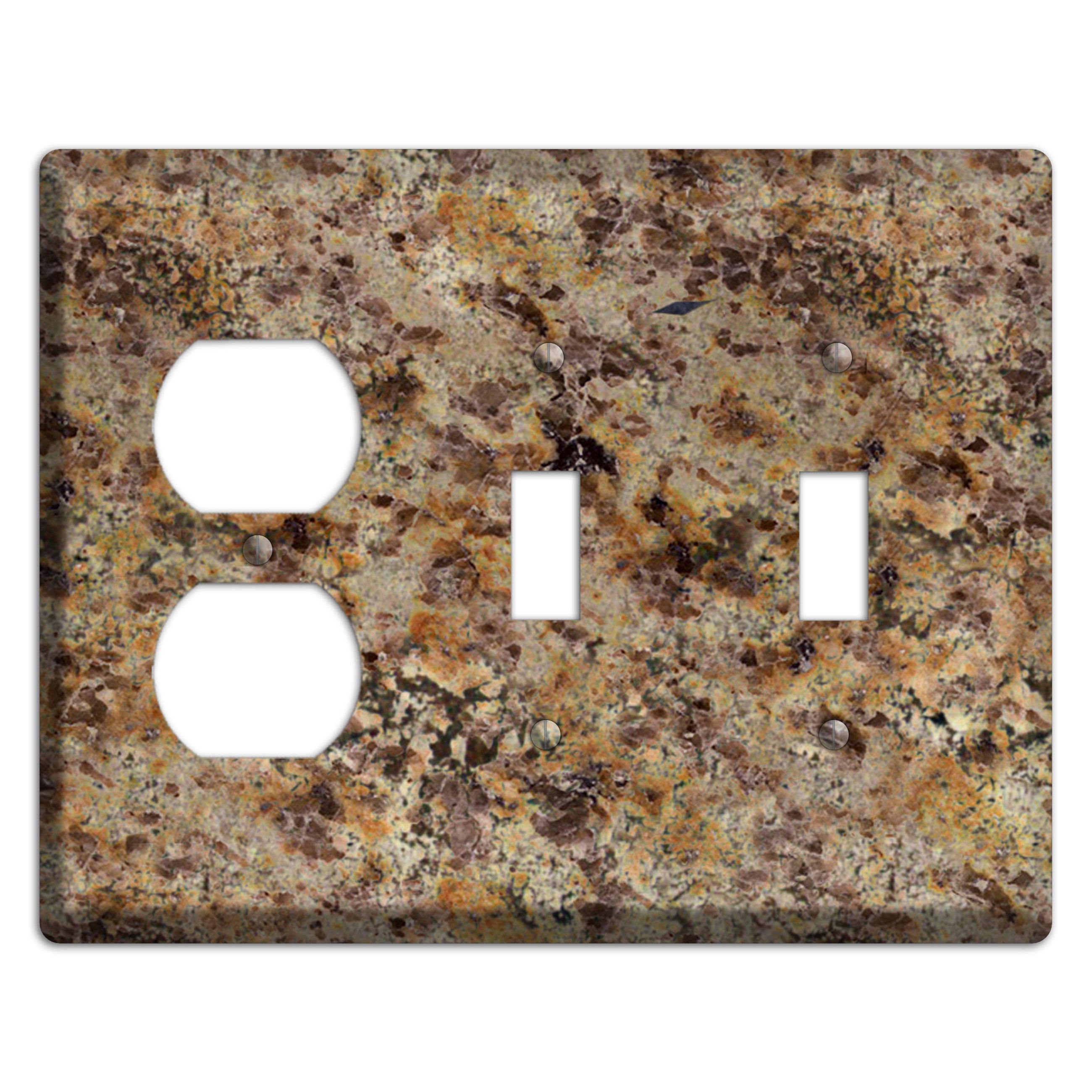 Golden Crystal Granite Duplex / 2 Toggle Wallplate