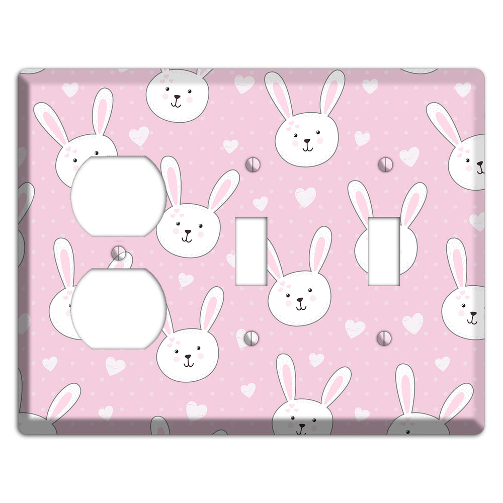 Bunny Love Duplex / 2 Toggle Wallplate