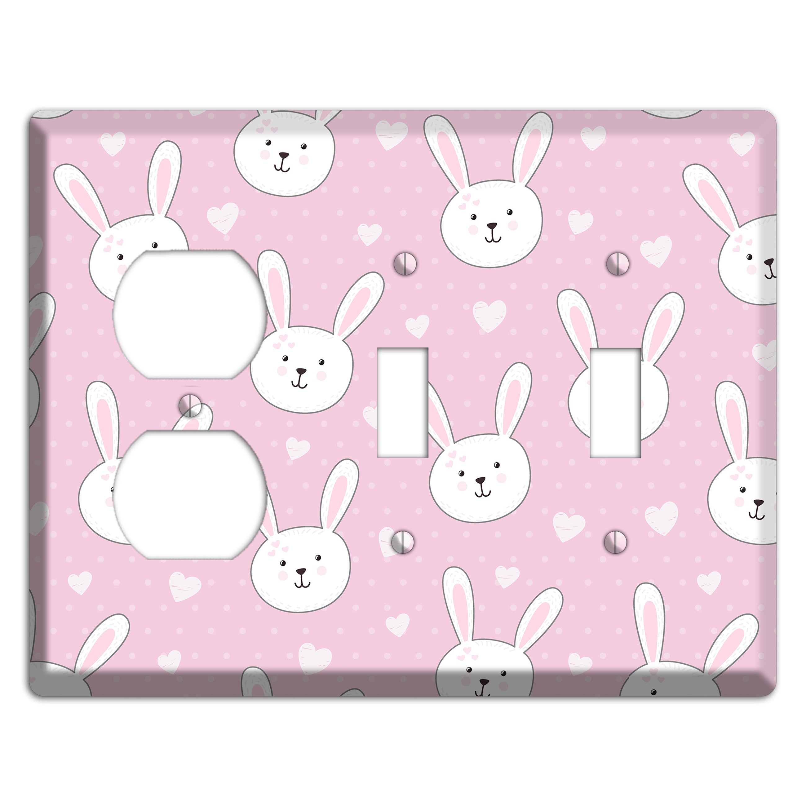Bunny Love Duplex / 2 Toggle Wallplate