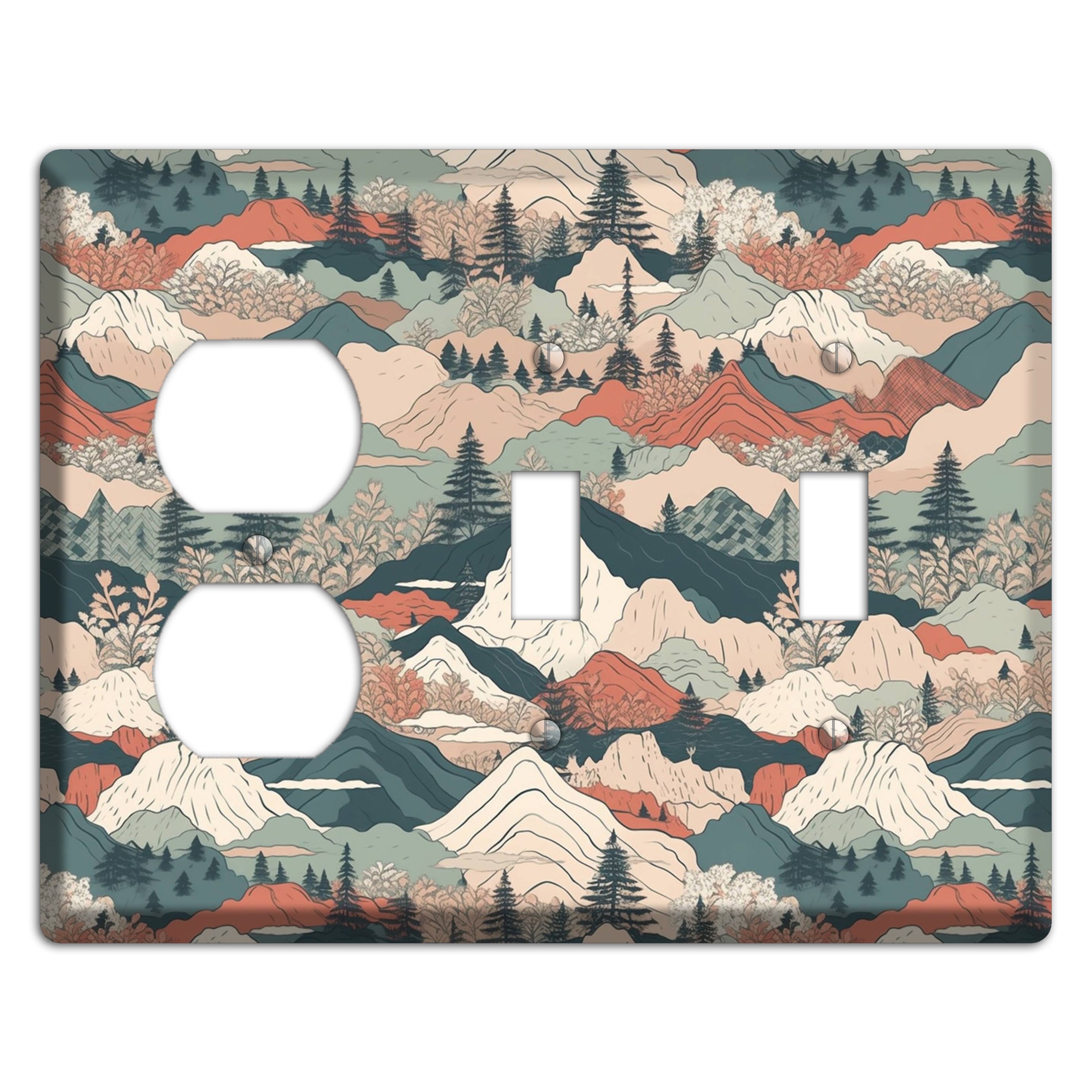 Alpine Paper Trail Duplex / 2 Toggle Wallplate