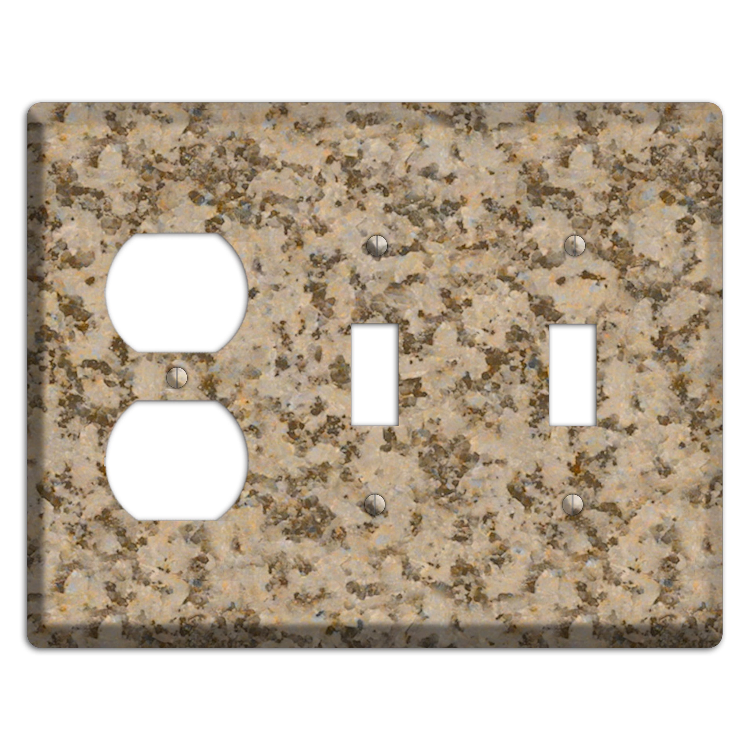 Giallo Santa Cecilia Granite Duplex / 2 Toggle Wallplate