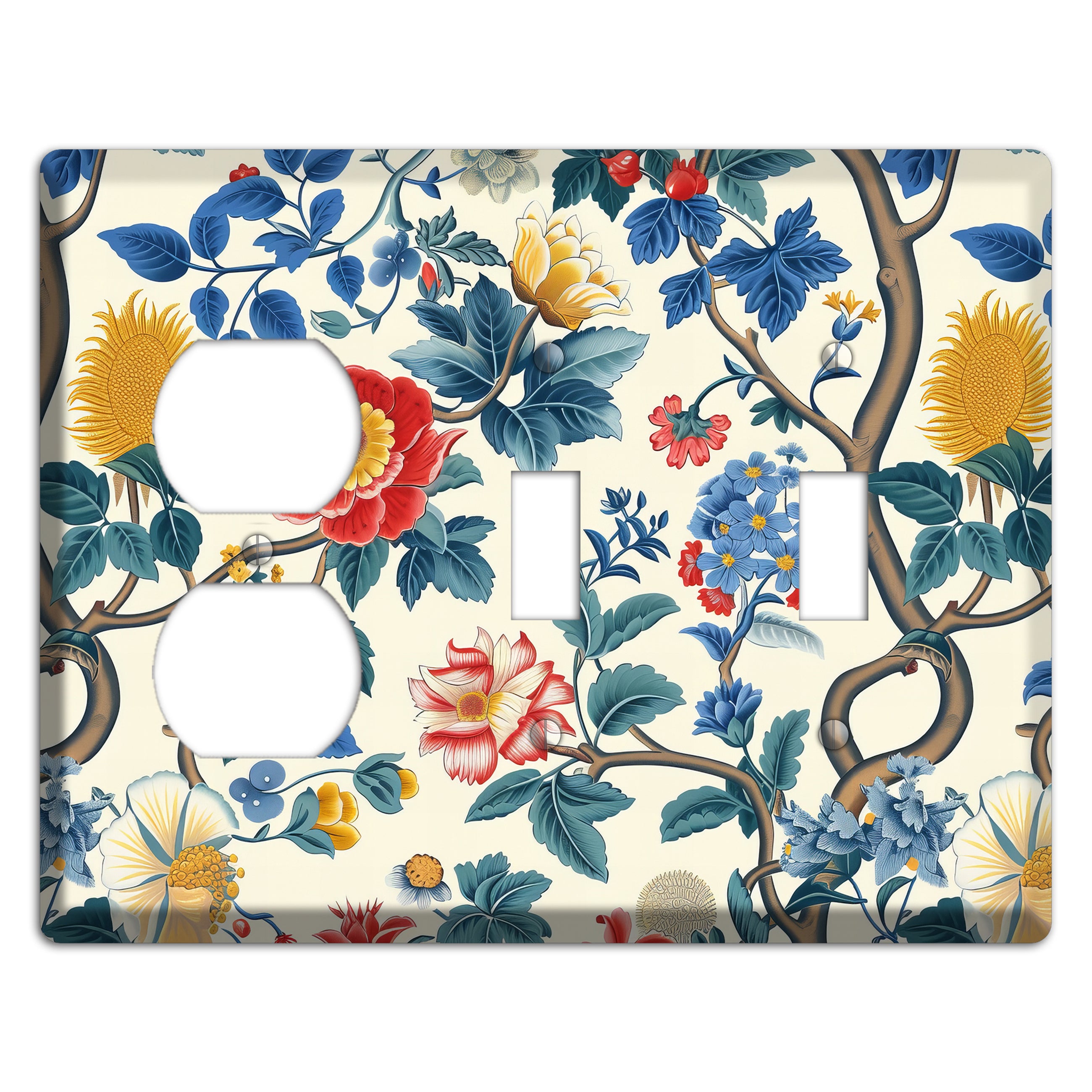 Tangled Bloom Tapestry Duplex / 2 Toggle Wallplate