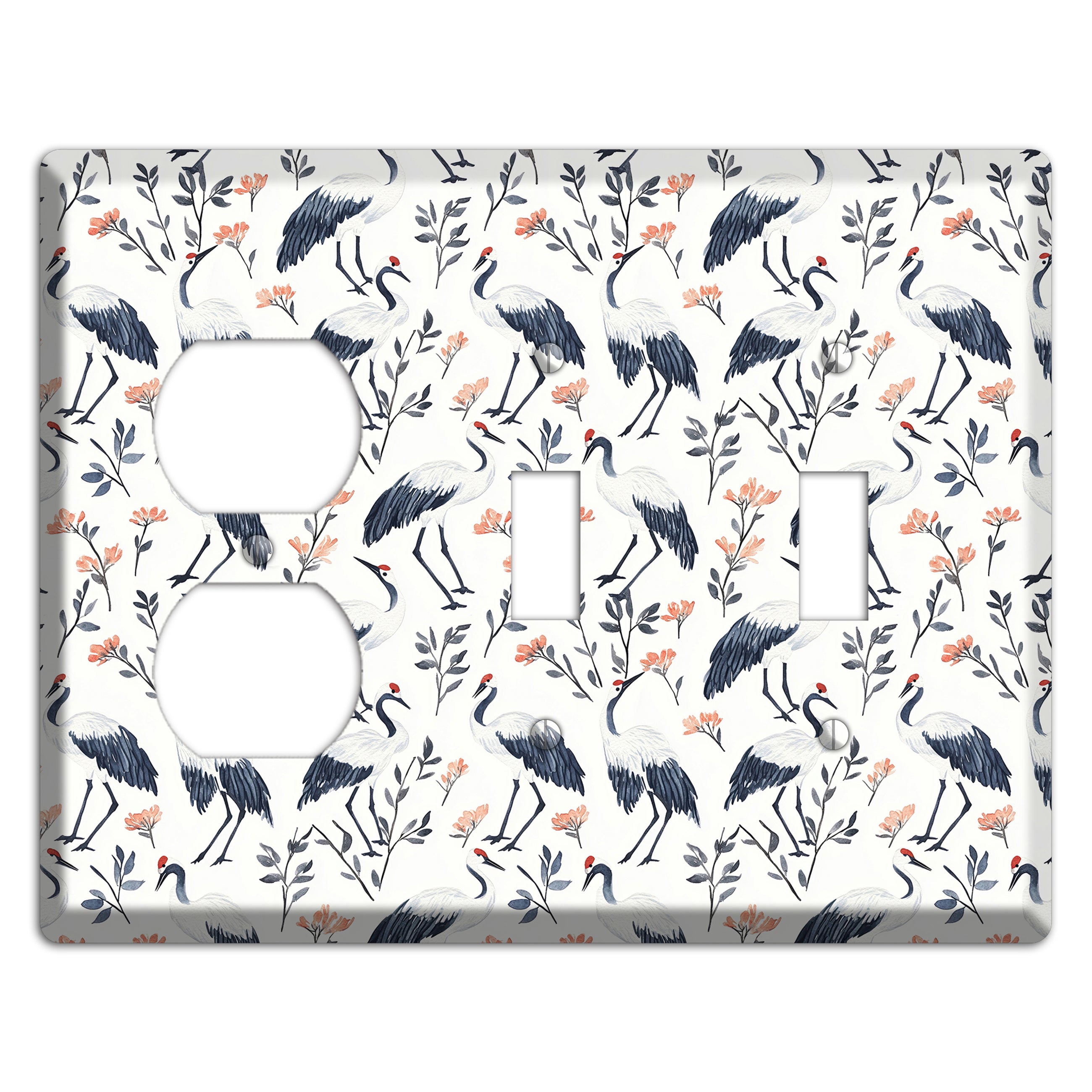 Slate & Coral Marsh Duplex / 2 Toggle Wallplate
