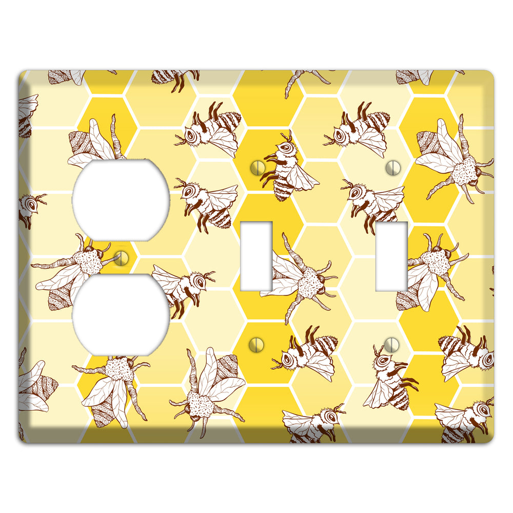 Hive & Wing Duplex / 2 Toggle Wallplate
