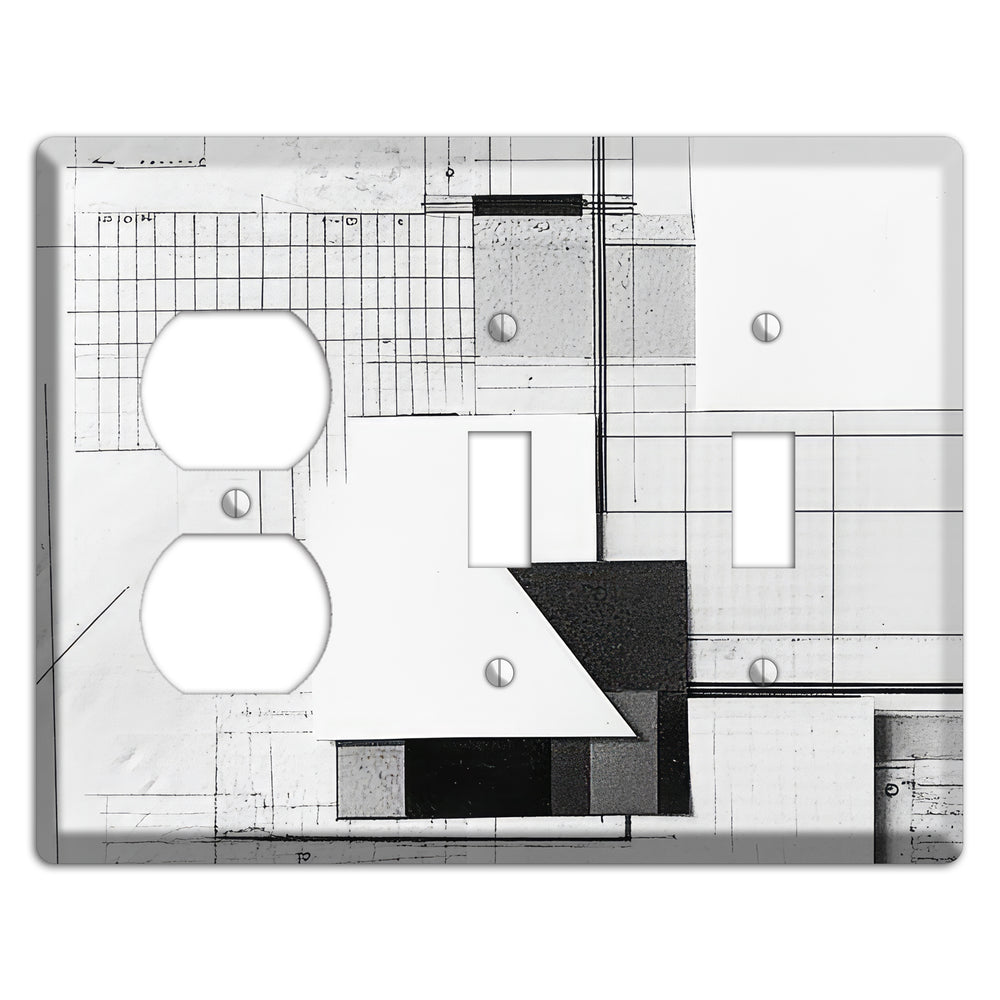 Blueprint Palimpsest Duplex / 2 Toggle Wallplate