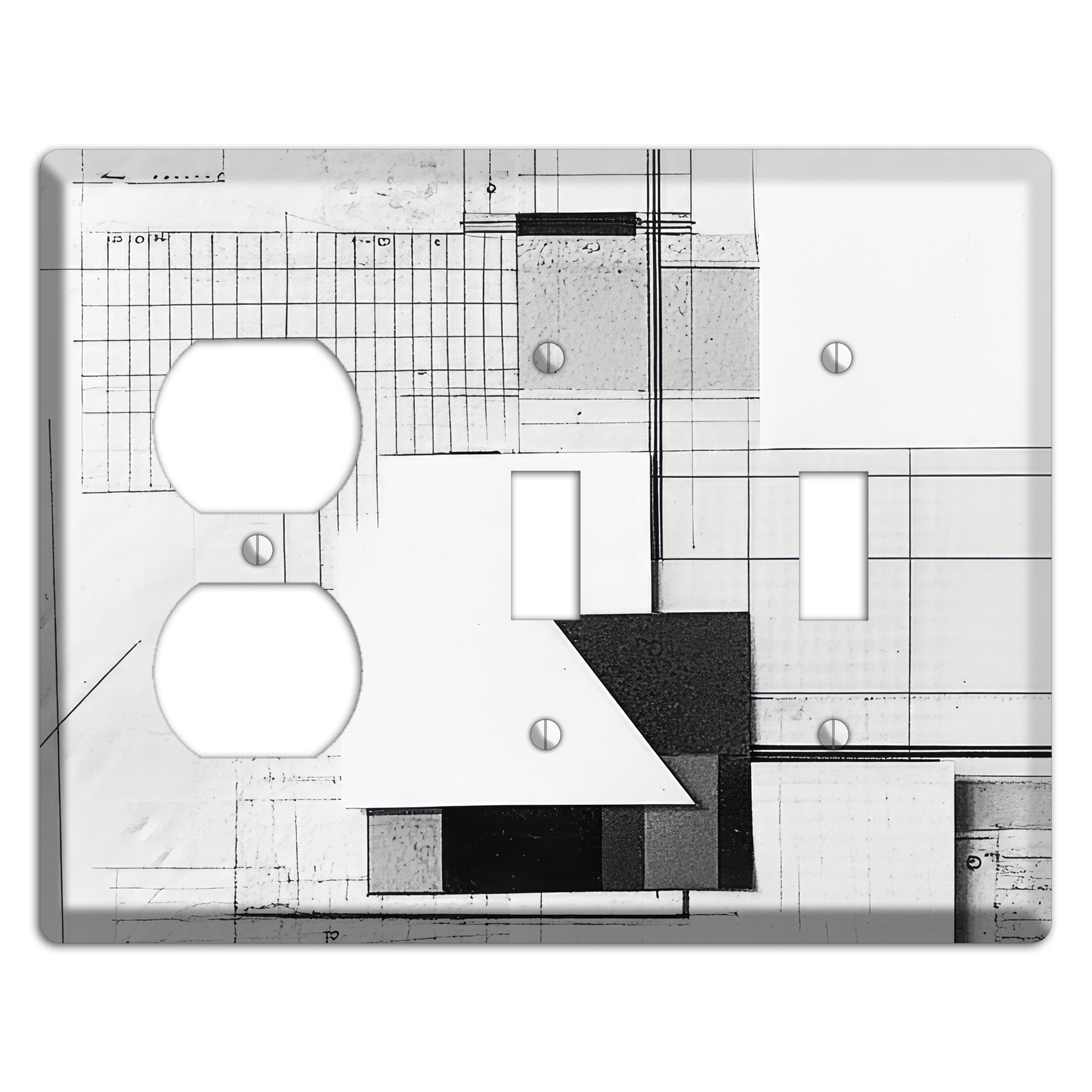 Blueprint Palimpsest Duplex / 2 Toggle Wallplate