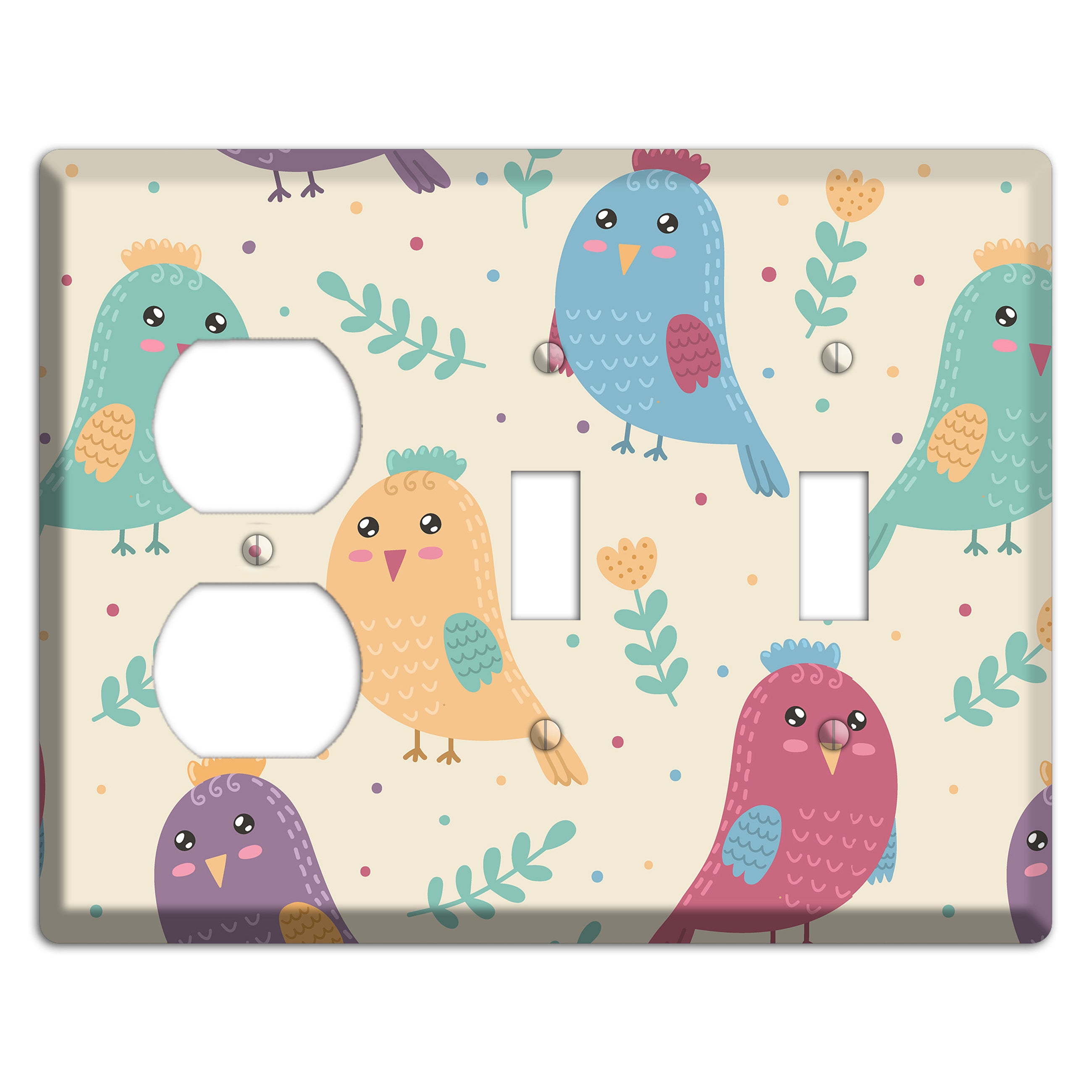 Jungle Giggles (Light) Duplex / 2 Toggle Wallplate