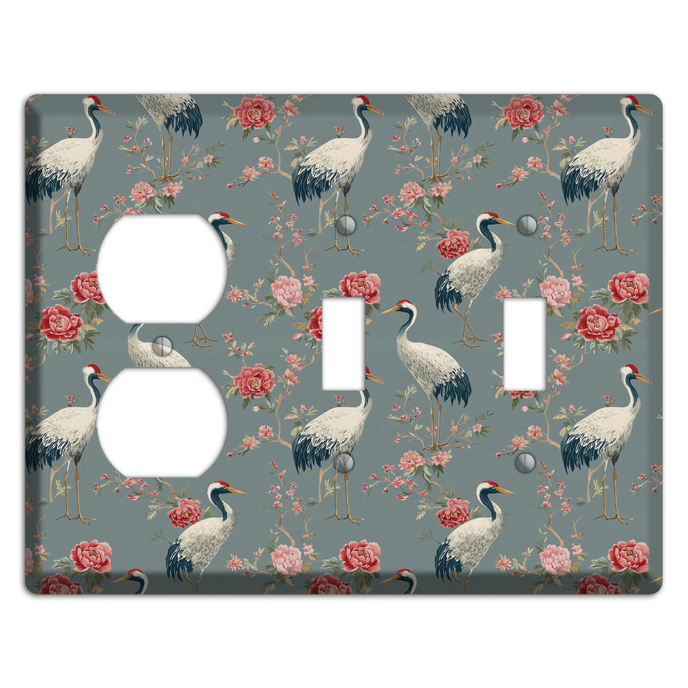 Slate Peony Vigil Duplex / 2 Toggle Wallplate