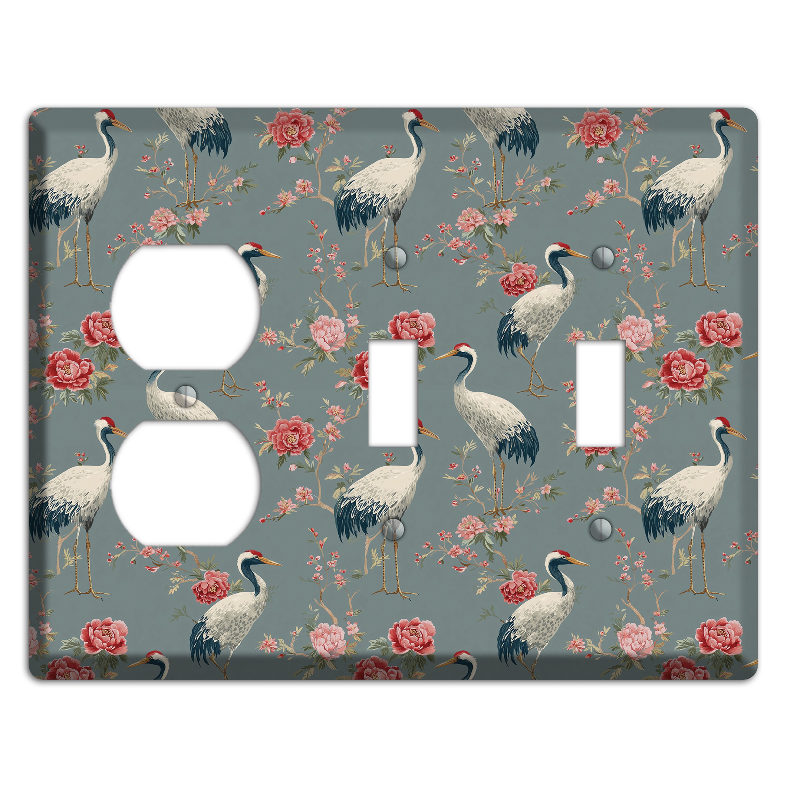 Slate Peony Vigil Duplex / 2 Toggle Wallplate