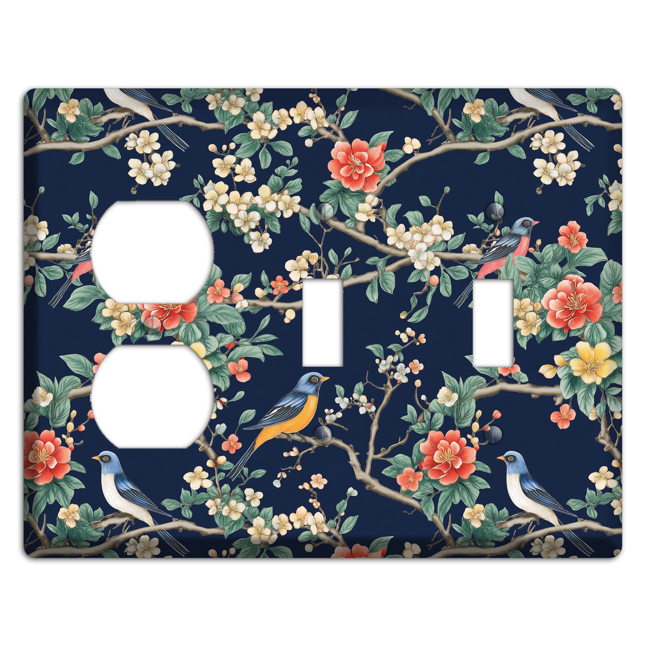Songbirds & Blossoms Duplex / 2 Toggle Wallplate