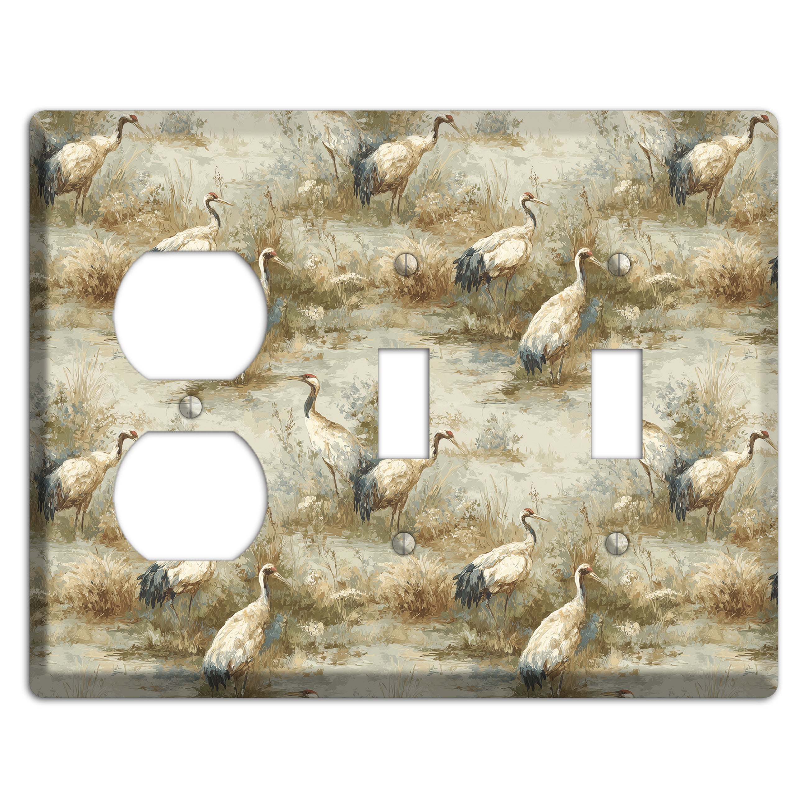 Marshland Crane Reverie Duplex / 2 Toggle Wallplate