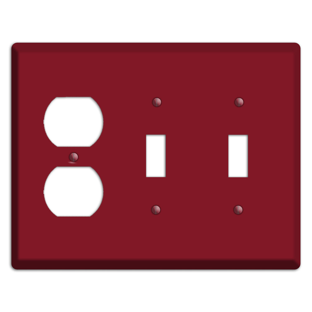 Baxter Burgundy Wine Duplex / 2 Toggle Wallplate