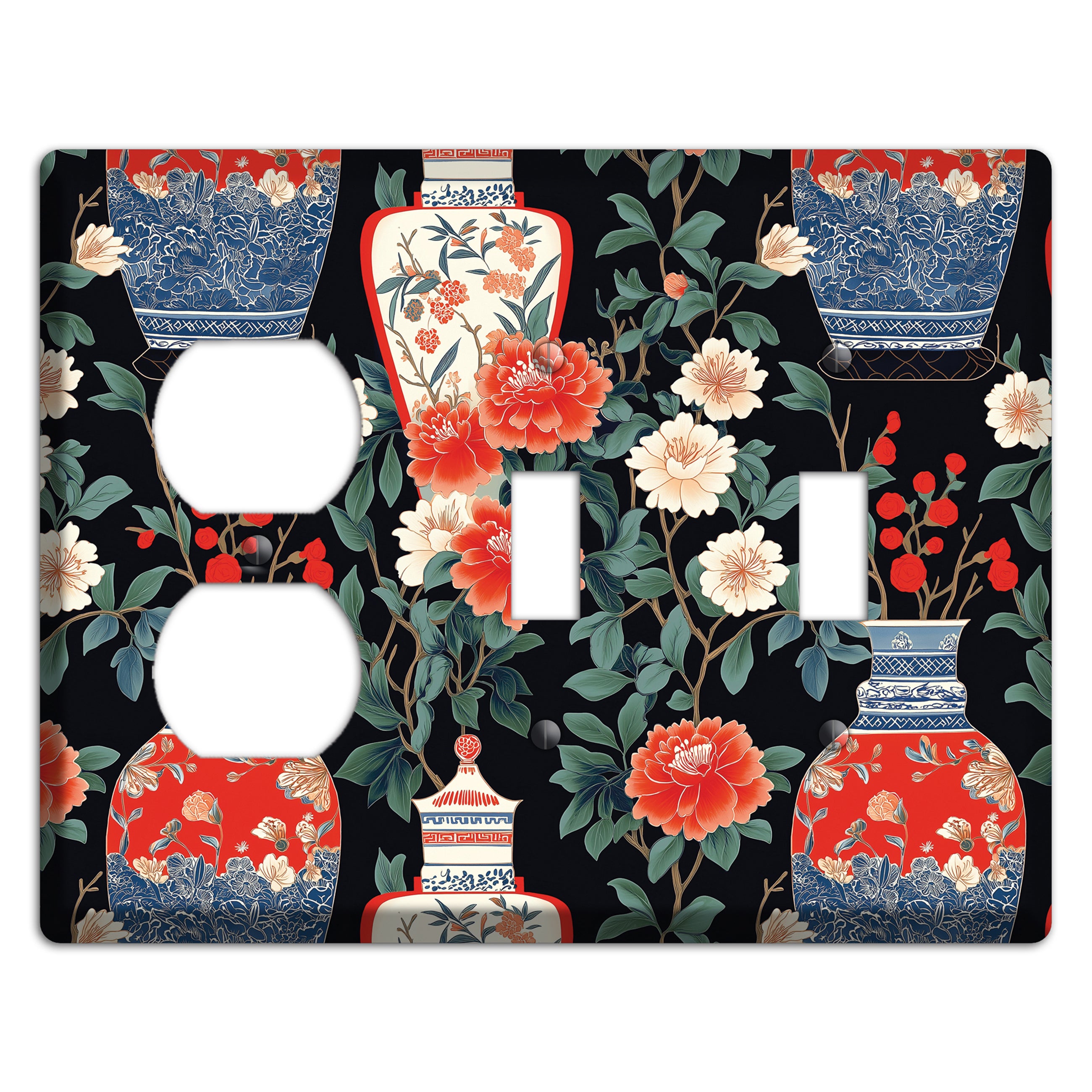 Porcelain Garden Dusk Duplex / 2 Toggle Wallplate
