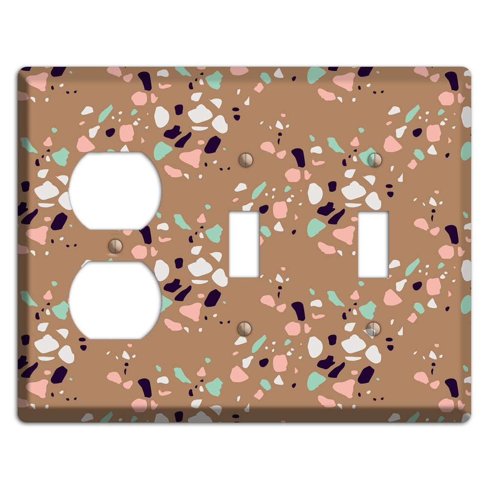Clay Pebble Drop Duplex / 2 Toggle Wallplate