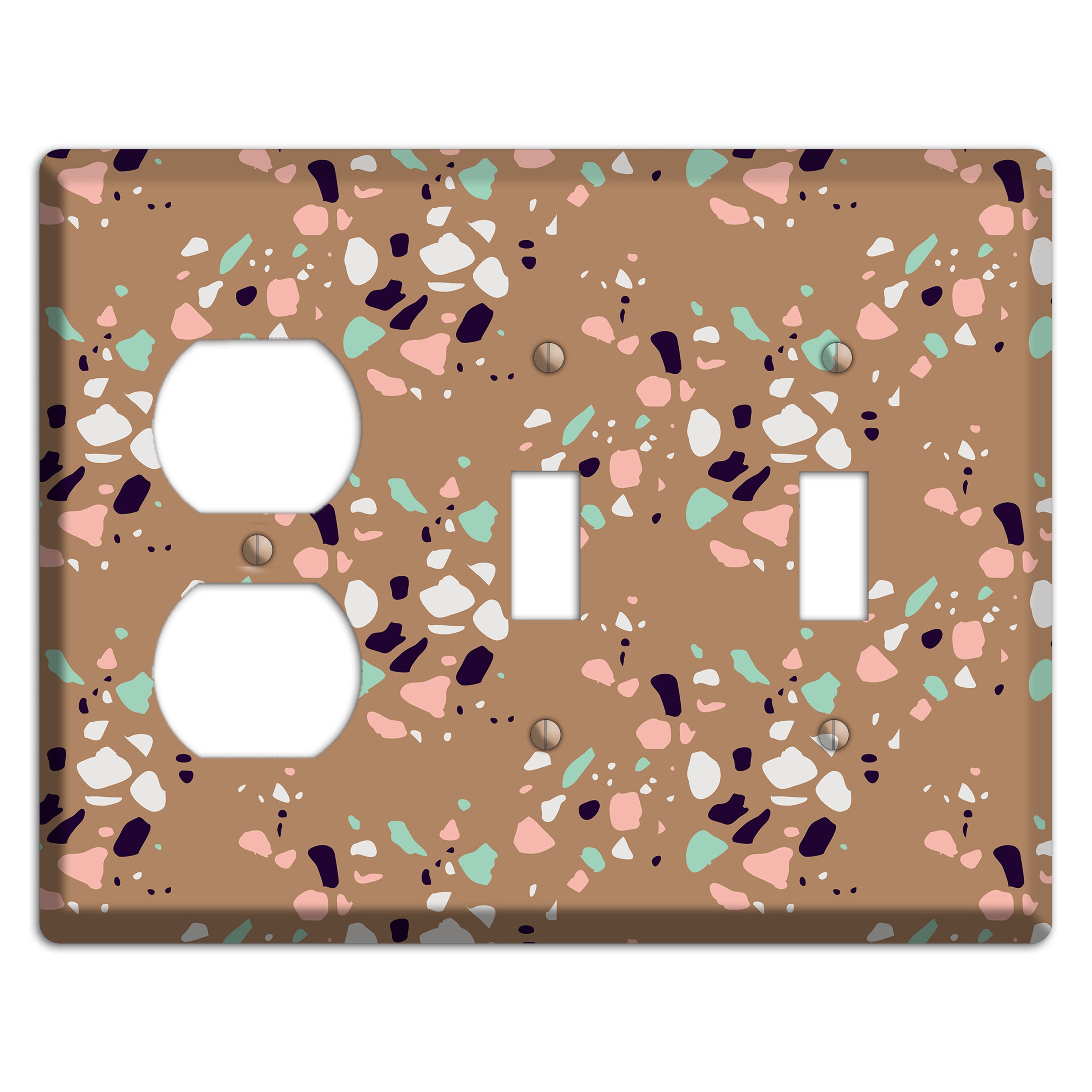 Clay Pebble Drop Duplex / 2 Toggle Wallplate